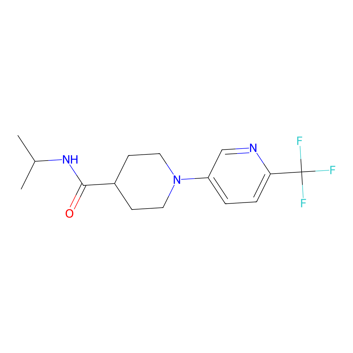N-(propan-2-yl)-1-[6-(trifluoromethyl)pyridin-3-yl]piperidine-4-carboxamide molecular structure, CAS 3030807-44-1