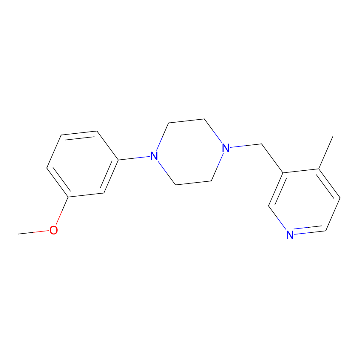 1-(3-Methoxyphenyl)-4-[(4-methylpyridin-3-yl)methyl]piperazine molecular structure, CAS 3030807-49-6