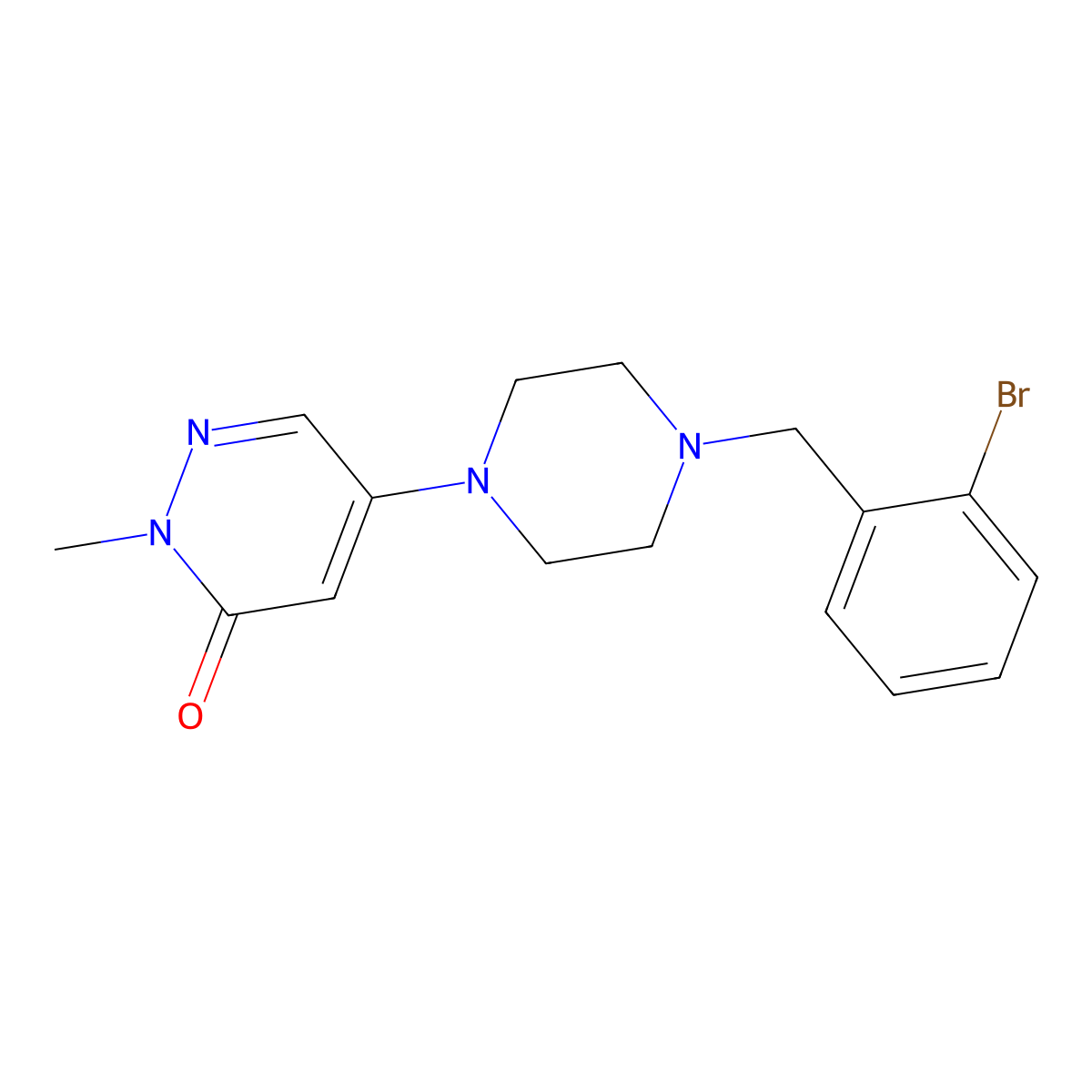 5-{4-[(2-Bromophenyl)methyl]piperazin-1-yl}-2-methyl-2,3-dihydropyridazin-3-one molecular structure, CAS 3030807-61-2