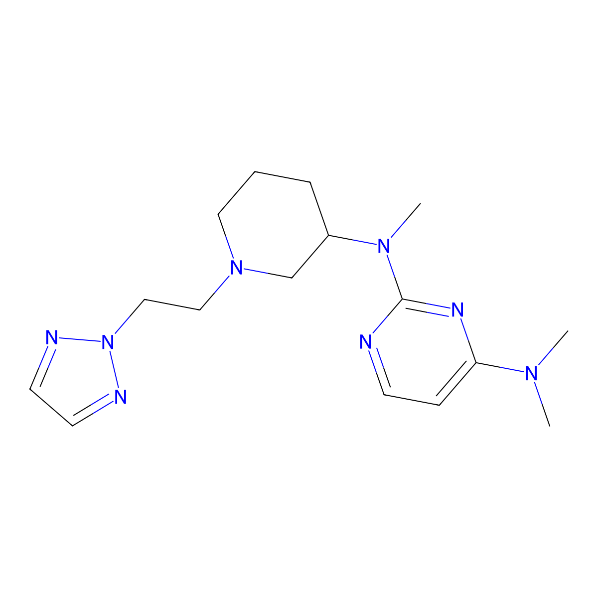 N2,N4,N4-trimethyl-N2-{1-[2-(2H-1,2,3-triazol-2-yl)ethyl]piperidin-3-yl}pyrimidine-2,4-diamine molecular structure, CAS 3030807-63-4