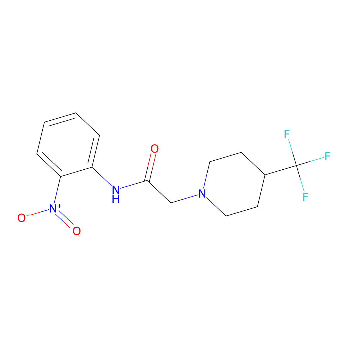 N-(2-nitrophenyl)-2-[4-(trifluoromethyl)piperidin-1-yl]acetamide molecular structure, CAS 3030807-71-4