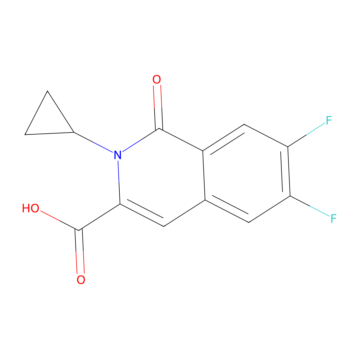 2-Cyclopropyl-6,7-difluoro-1-oxo-1,2-dihydroisoquinoline-3-carboxylic acid molecular structure, CAS 3030807-82-7