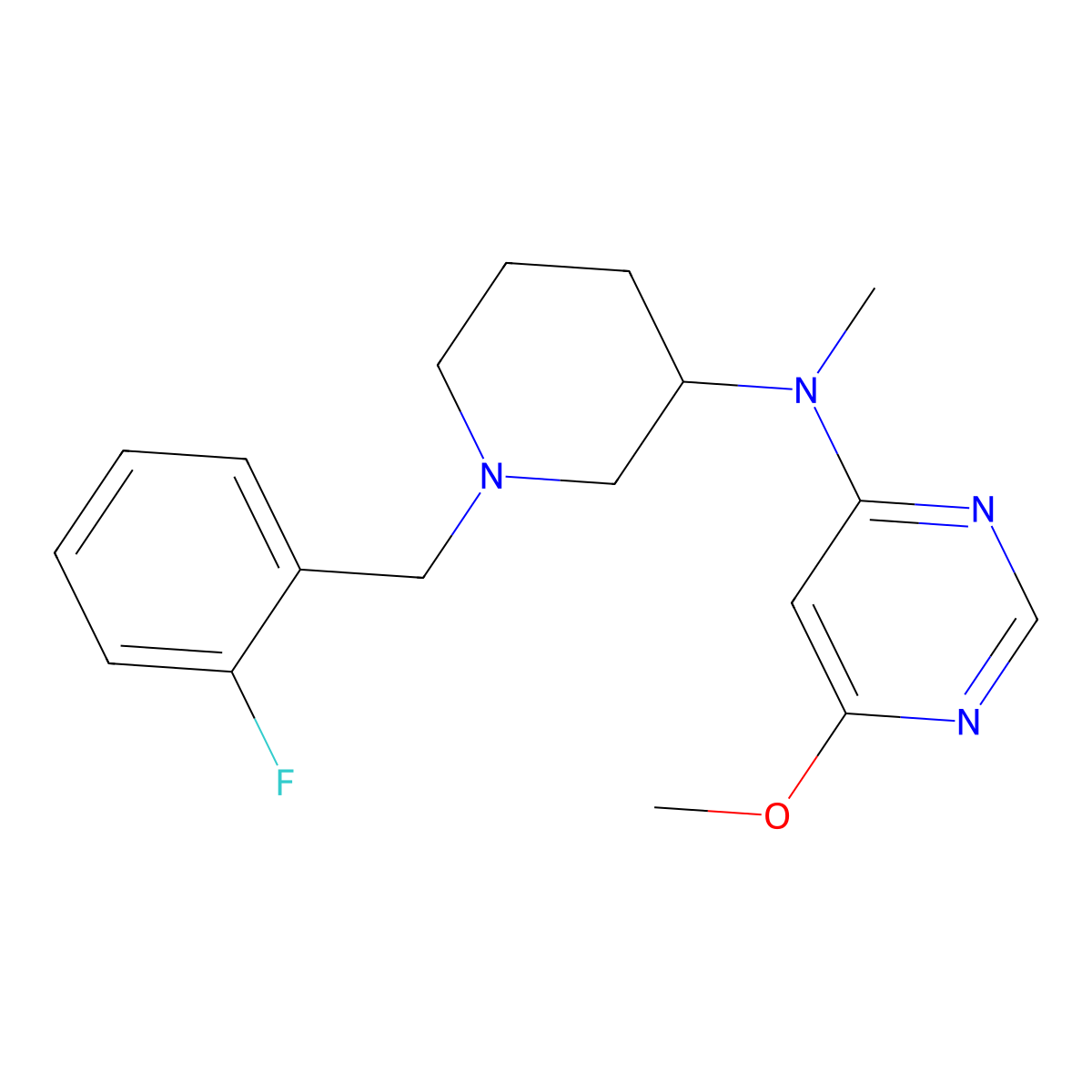 N-{1-[(2-fluorophenyl)methyl]piperidin-3-yl}-6-methoxy-N-methylpyrimidin-4-amine molecular structure, CAS 3030807-86-1
