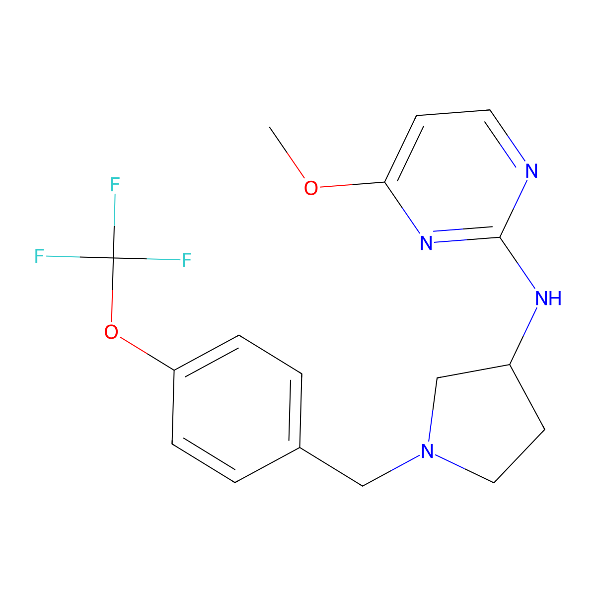 4-methoxy-N-(1-{[4-(trifluoromethoxy)phenyl]methyl}pyrrolidin-3-yl)pyrimidin-2-amine molecular structure, CAS 3030808-01-3