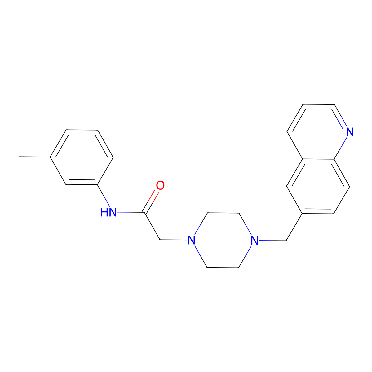N-(3-methylphenyl)-2-{4-[(quinolin-6-yl)methyl]piperazin-1-yl}acetamide molecular structure, CAS 3030808-19-3