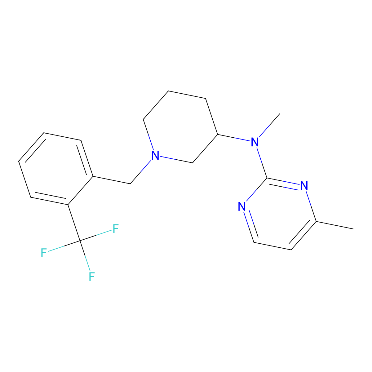 N,4-dimethyl-N-(1-{[2-(trifluoromethyl)phenyl]methyl}piperidin-3-yl)pyrimidin-2-amine molecular structure, CAS 3030808-41-1