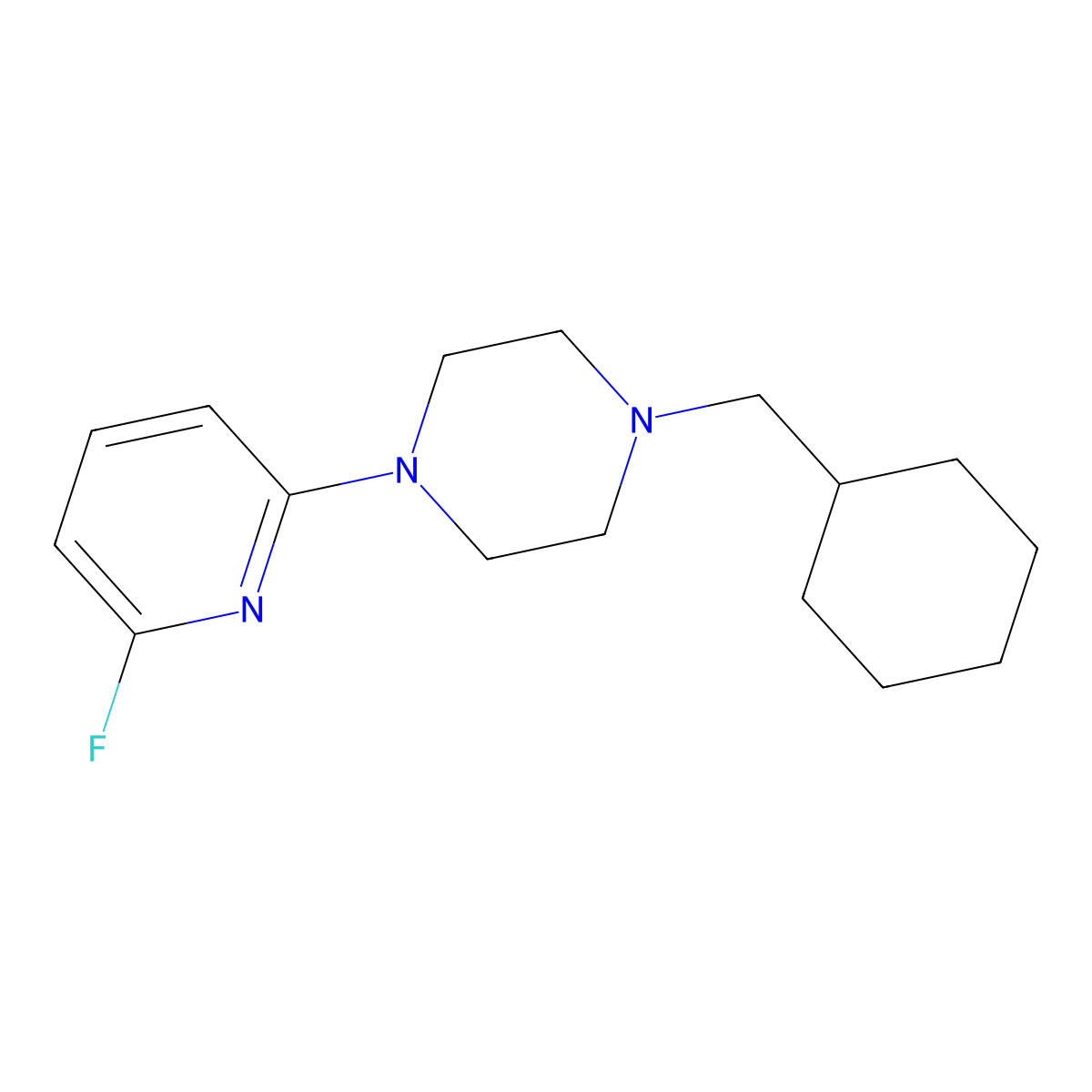 1-(Cyclohexylmethyl)-4-(6-fluoropyridin-2-yl)piperazine molecular structure, CAS 3030808-46-6