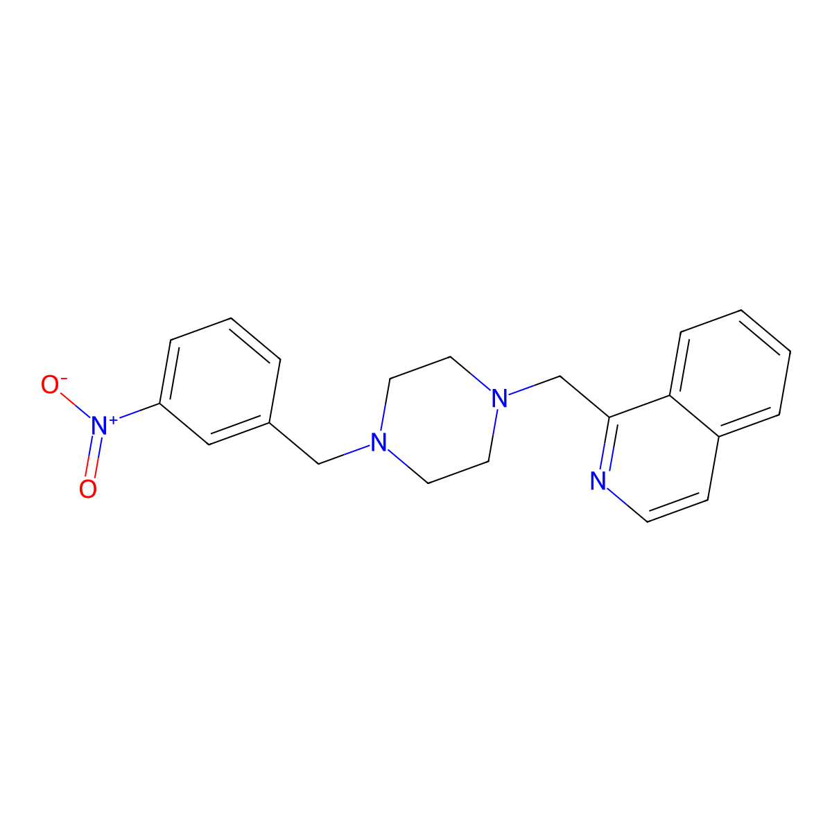 1-({4-[(3-Nitrophenyl)methyl]piperazin-1-yl}methyl)isoquinoline molecular structure, CAS 3030808-50-2