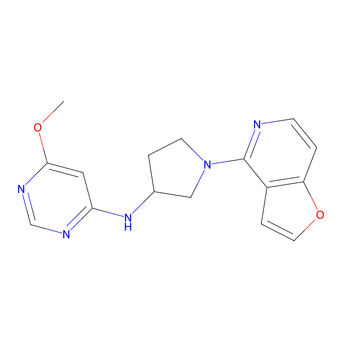 N-(1-{furo[3,2-c]pyridin-4-yl}pyrrolidin-3-yl)-6-methoxypyrimidin-4-amine molecular structure, CAS 3030808-62-6