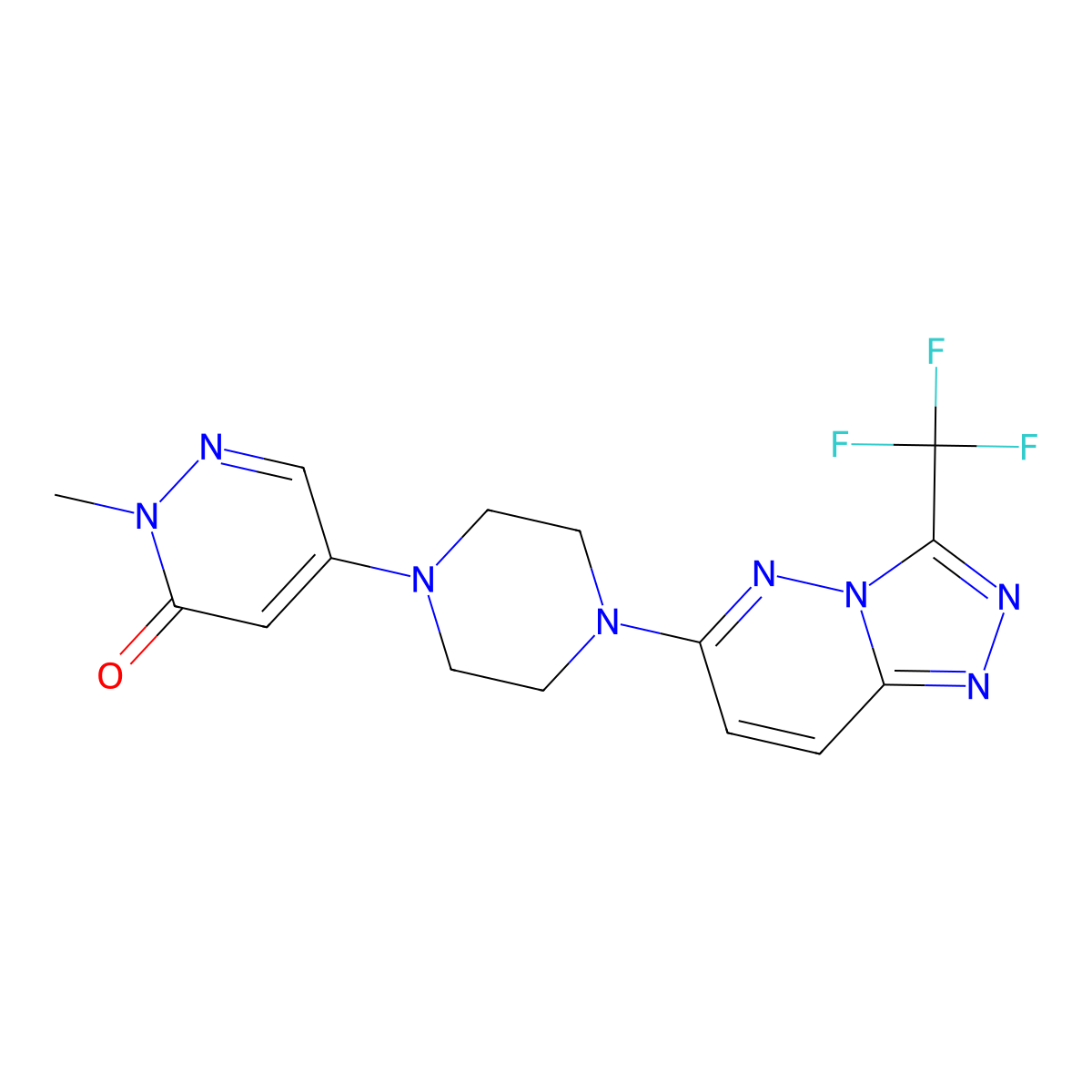2-Methyl-5-{4-[3-(trifluoromethyl)-[1,2,4]triazolo[4,3-b]pyridazin-6-yl]piperazin-1-yl}-2,3-dihydropyridazin-3-one molecular structure, CAS 3030808-69-3