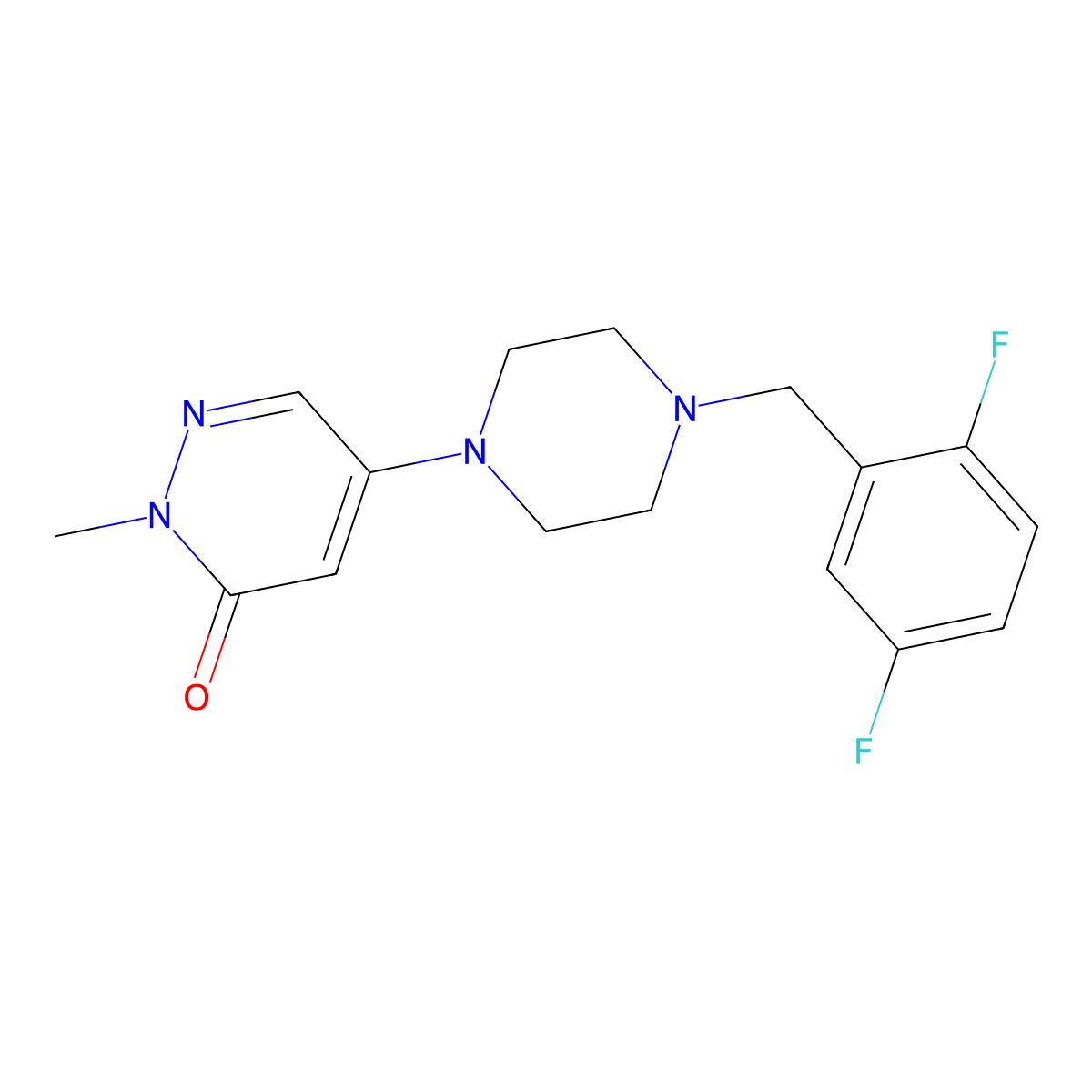 5-{4-[(2,5-Difluorophenyl)methyl]piperazin-1-yl}-2-methyl-2,3-dihydropyridazin-3-one molecular structure, CAS 3030808-78-4