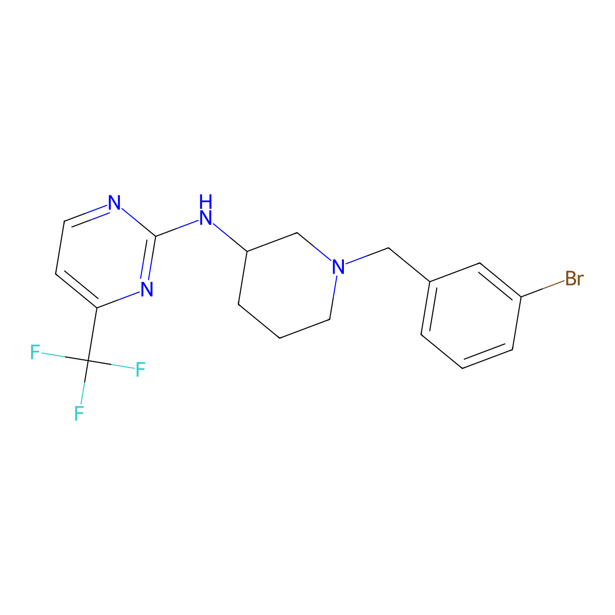 3-Chloro-4-{3-[cyclopropyl(pyrimidin-2-yl)amino]piperidin-1-yl}benzonitrile molecular structure, CAS 3030808-79-5