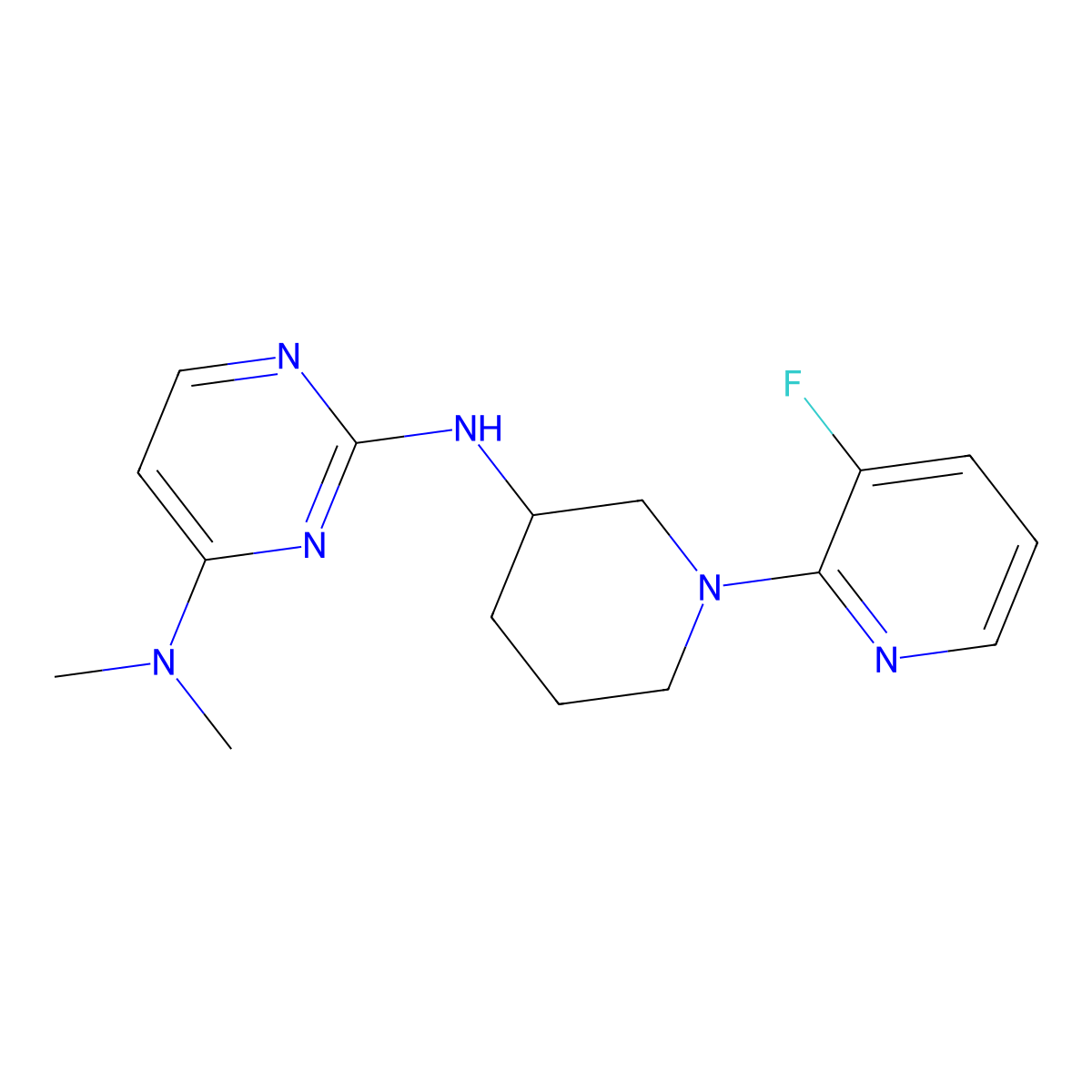 N2-[1-(3-fluoropyridin-2-yl)piperidin-3-yl]-N4,N4-dimethylpyrimidine-2,4-diamine molecular structure, CAS 3030808-86-4