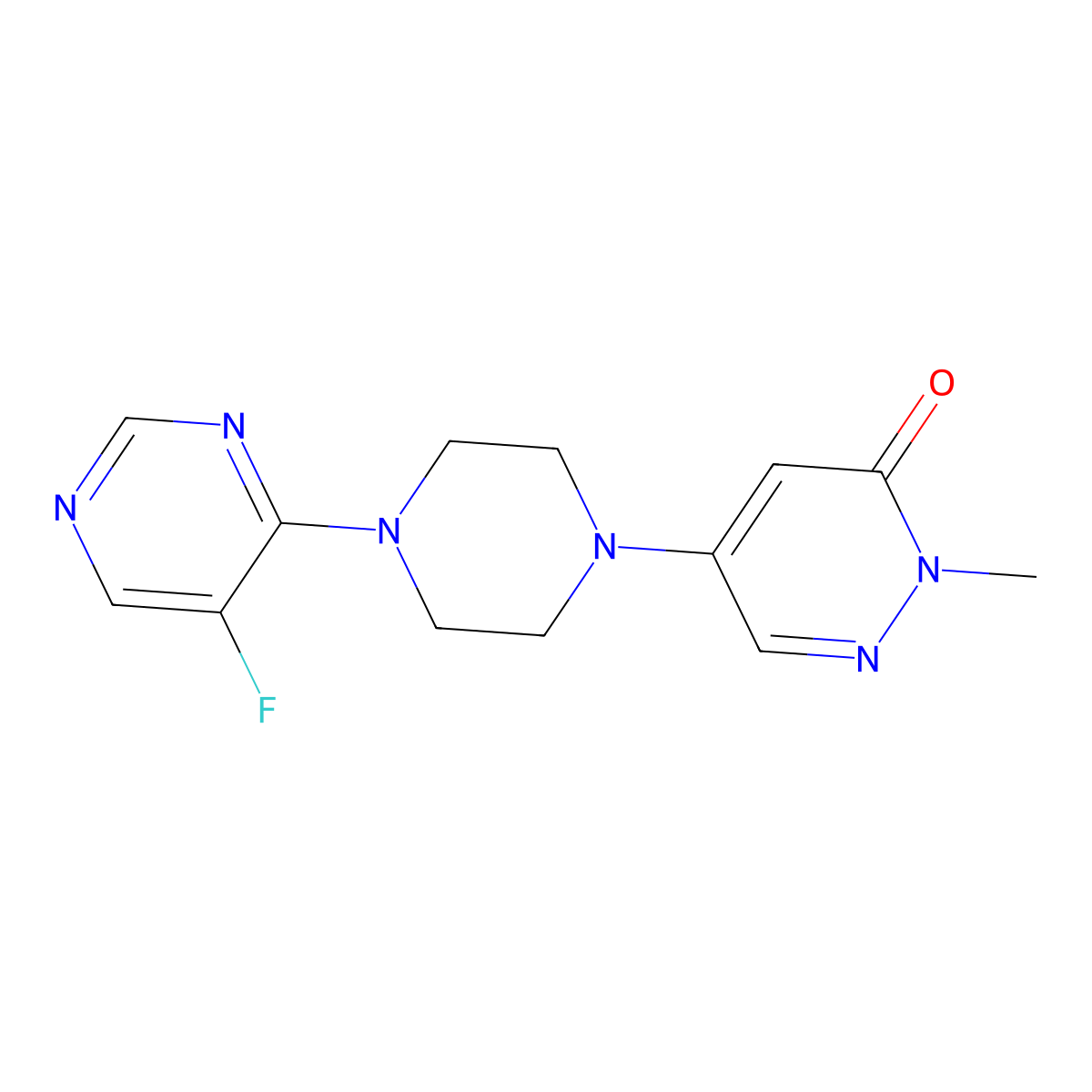 5-[4-(5-Fluoropyrimidin-4-yl)piperazin-1-yl]-2-methyl-2,3-dihydropyridazin-3-one molecular structure, CAS 3030808-87-5