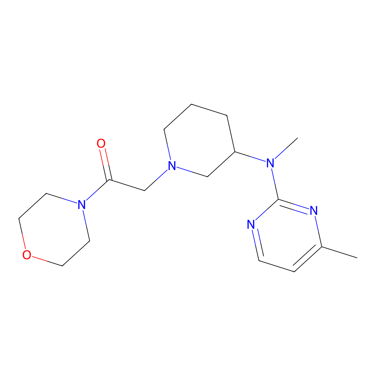 2-{3-[Methyl(4-methylpyrimidin-2-yl)amino]piperidin-1-yl}-1-(morpholin-4-yl)ethan-1-one molecular structure, CAS 3030808-92-2