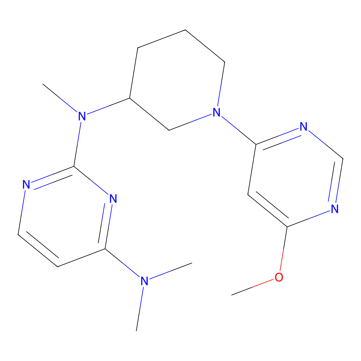 N2-[1-(6-methoxypyrimidin-4-yl)piperidin-3-yl]-N2,N4,N4-trimethylpyrimidine-2,4-diamine molecular structure, CAS 3030808-94-4