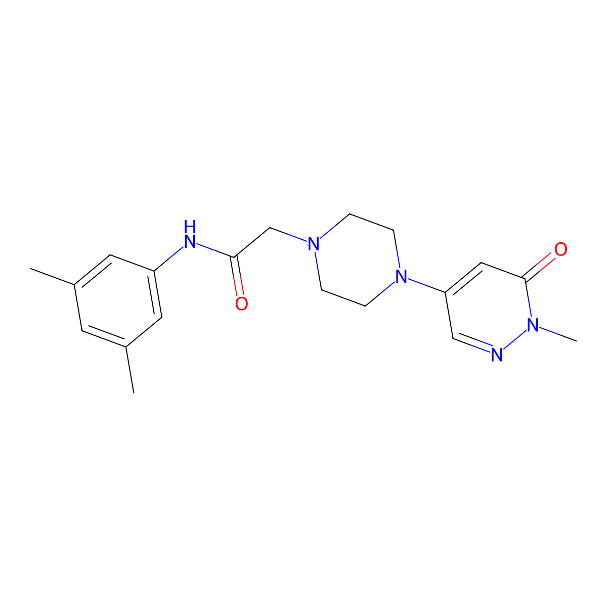 N-(3,5-dimethylphenyl)-2-[4-(1-methyl-6-oxo-1,6-dihydropyridazin-4-yl)piperazin-1-yl]acetamide molecular structure, CAS 3030808-97-7