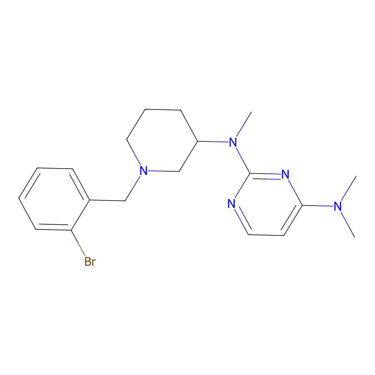 N2-{1-[(2-bromophenyl)methyl]piperidin-3-yl}-N2,N4,N4-trimethylpyrimidine-2,4-diamine molecular structure, CAS 3030808-99-9
