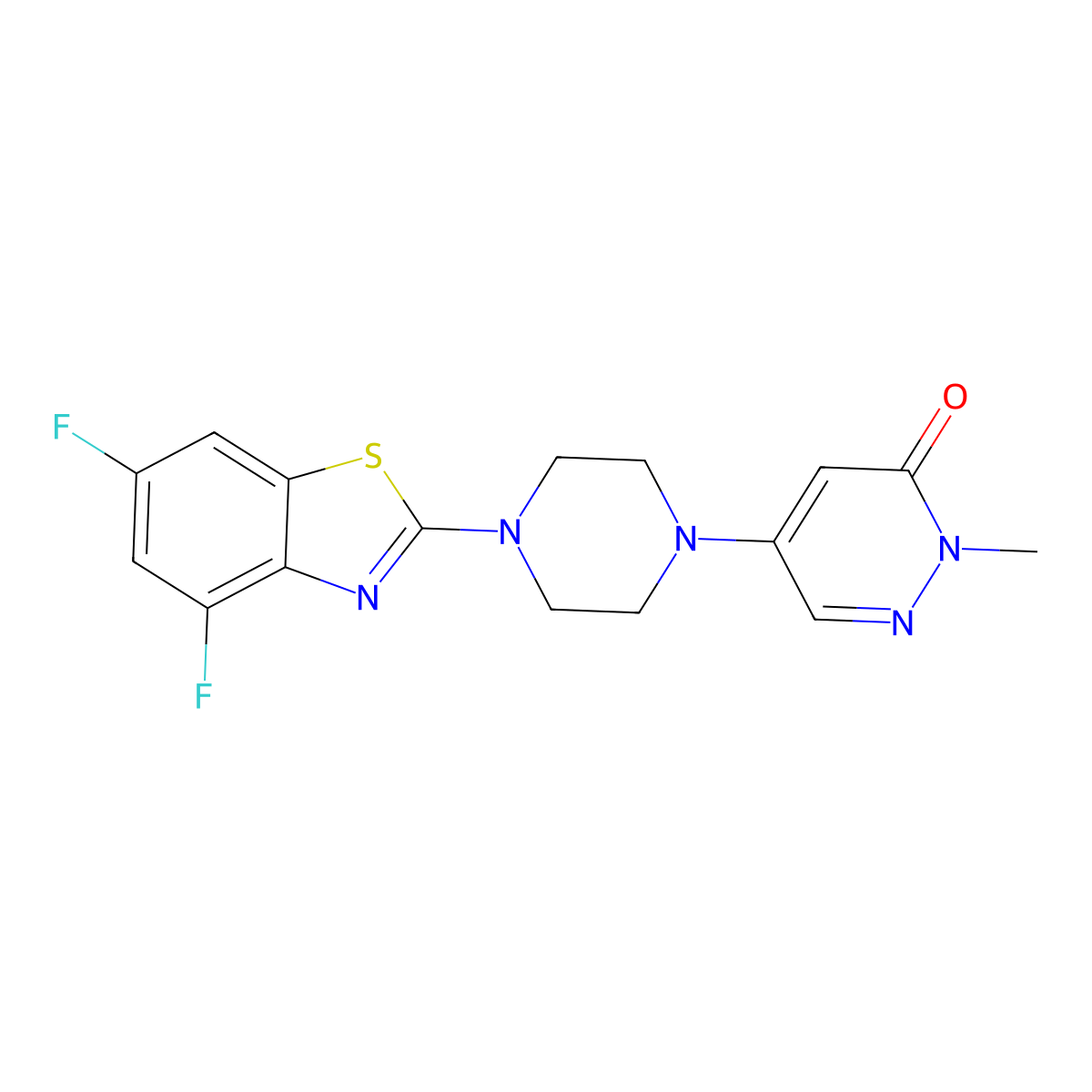 5-[4-(4,6-Difluoro-1,3-benzothiazol-2-yl)piperazin-1-yl]-2-methyl-2,3-dihydropyridazin-3-one molecular structure, CAS 3030809-04-9