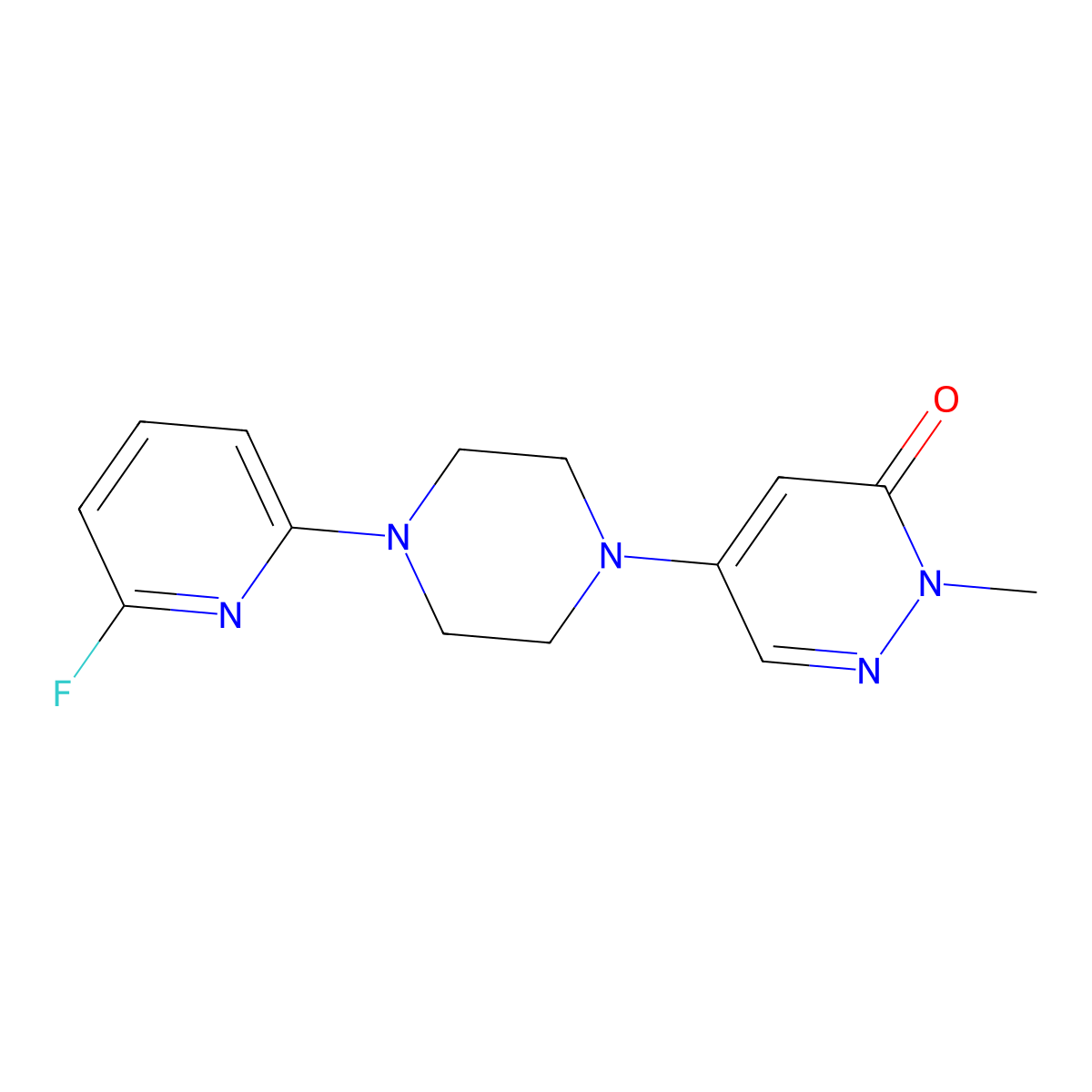 5-[4-(6-Fluoropyridin-2-yl)piperazin-1-yl]-2-methyl-2,3-dihydropyridazin-3-one molecular structure, CAS 3030809-07-2