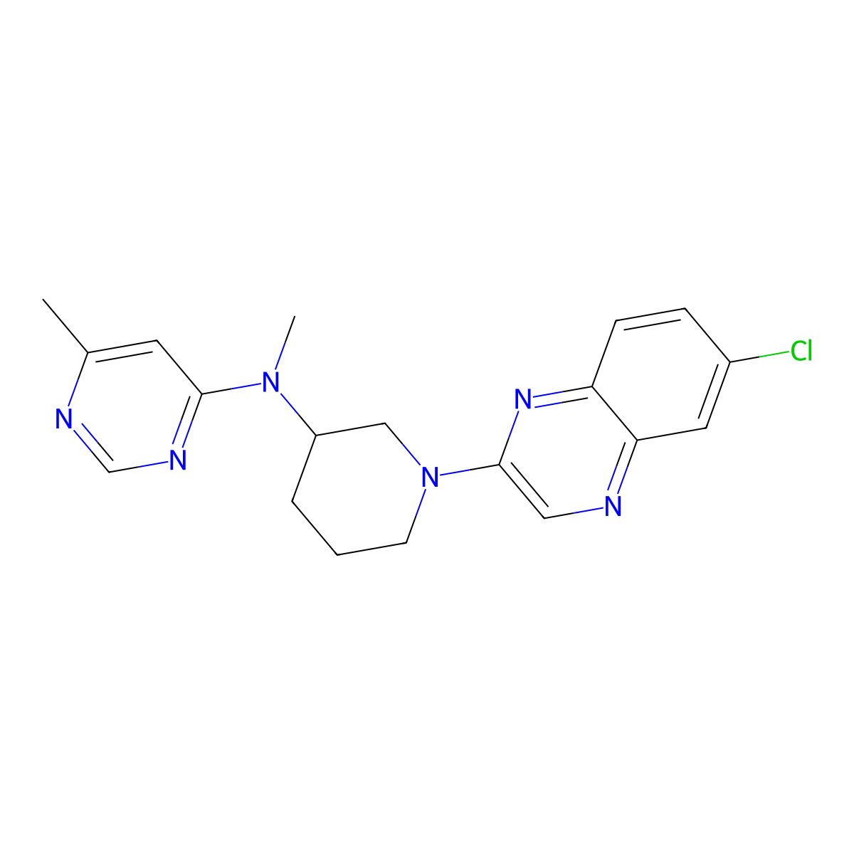 N-[1-(6-chloroquinoxalin-2-yl)piperidin-3-yl]-N,6-dimethylpyrimidin-4-amine molecular structure, CAS 3030809-09-4