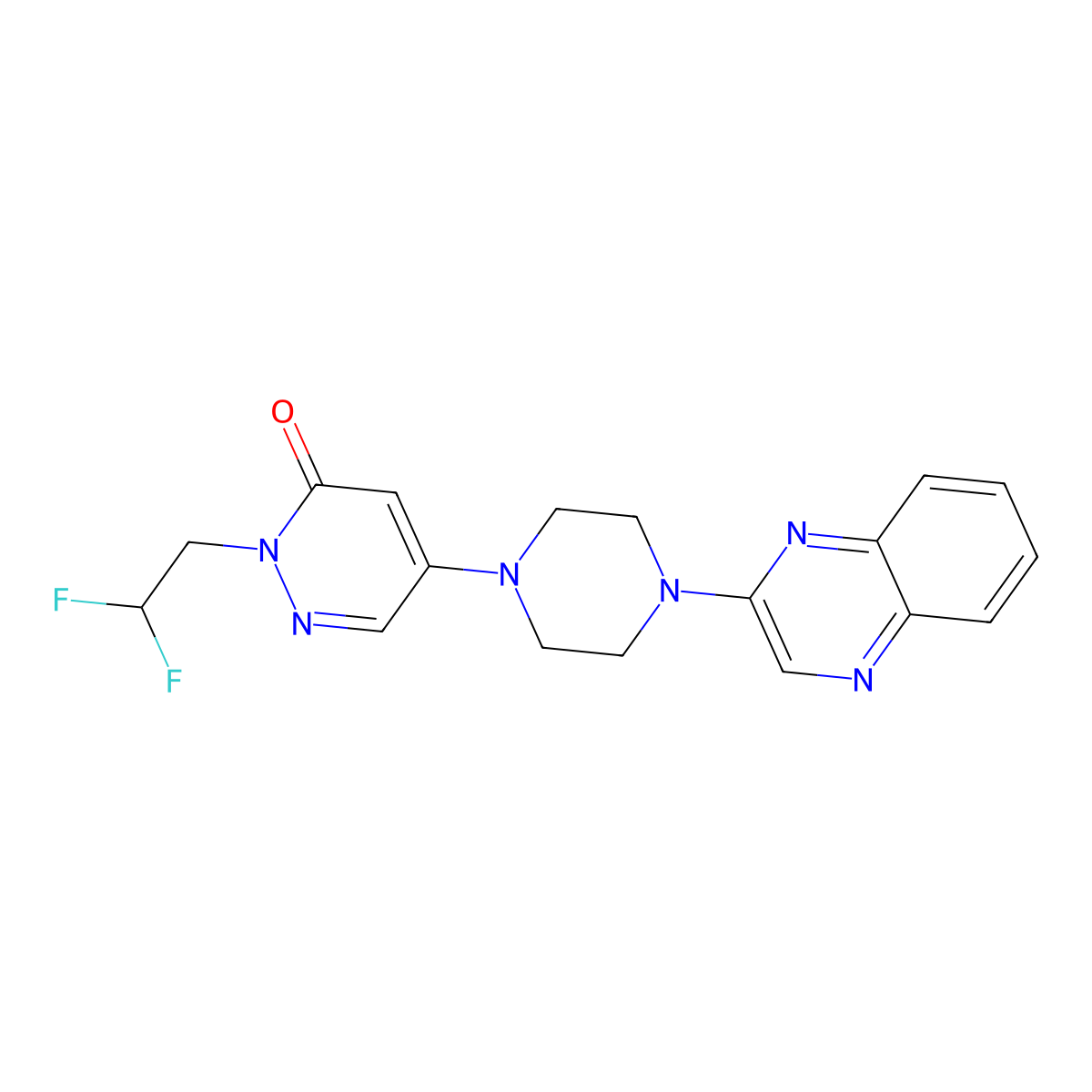 2-(2,2-Difluoroethyl)-5-[4-(quinoxalin-2-yl)piperazin-1-yl]-2,3-dihydropyridazin-3-one molecular structure, CAS 3030809-20-9