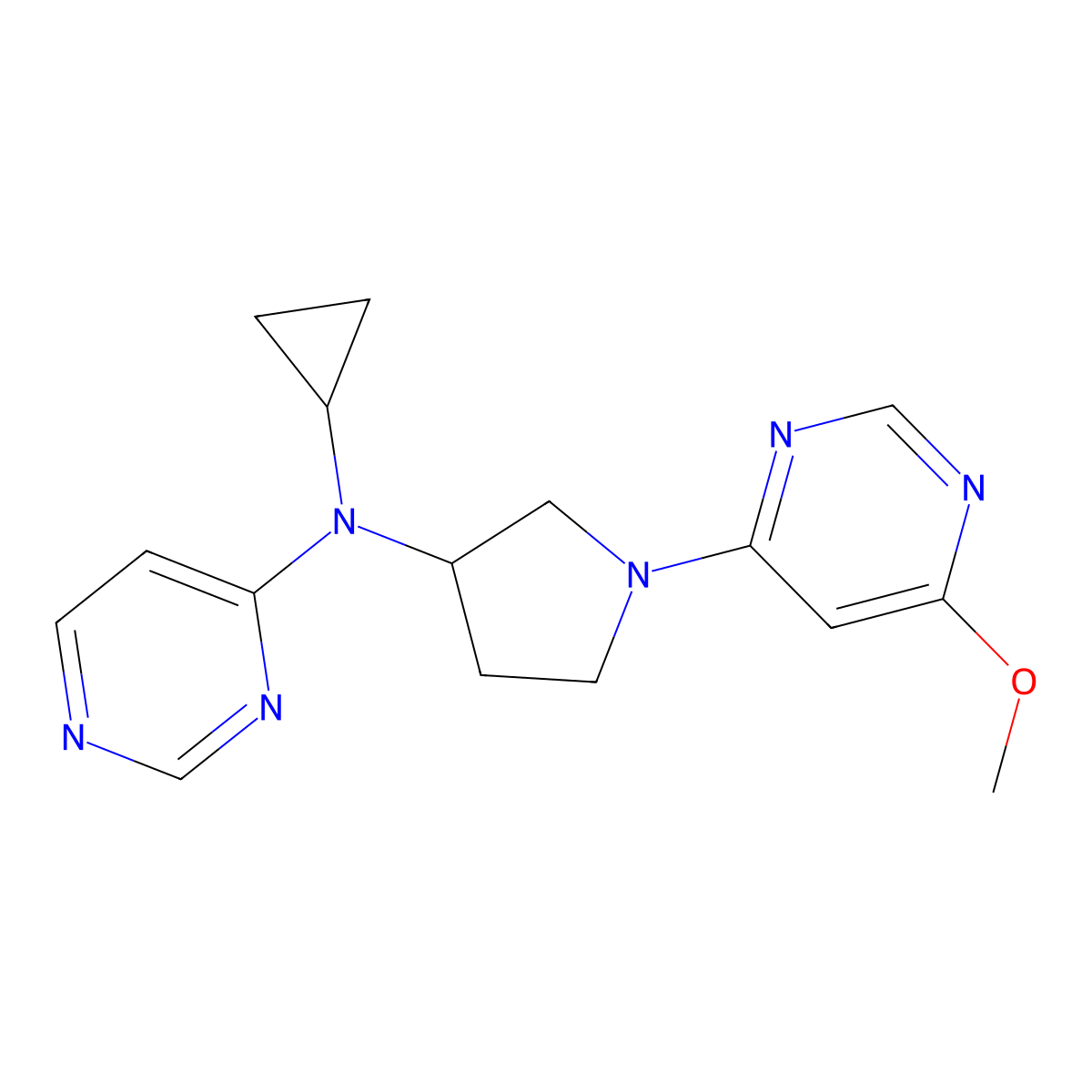 N-cyclopropyl-N-[1-(6-methoxypyrimidin-4-yl)pyrrolidin-3-yl]pyrimidin-4-amine molecular structure, CAS 3030809-32-3