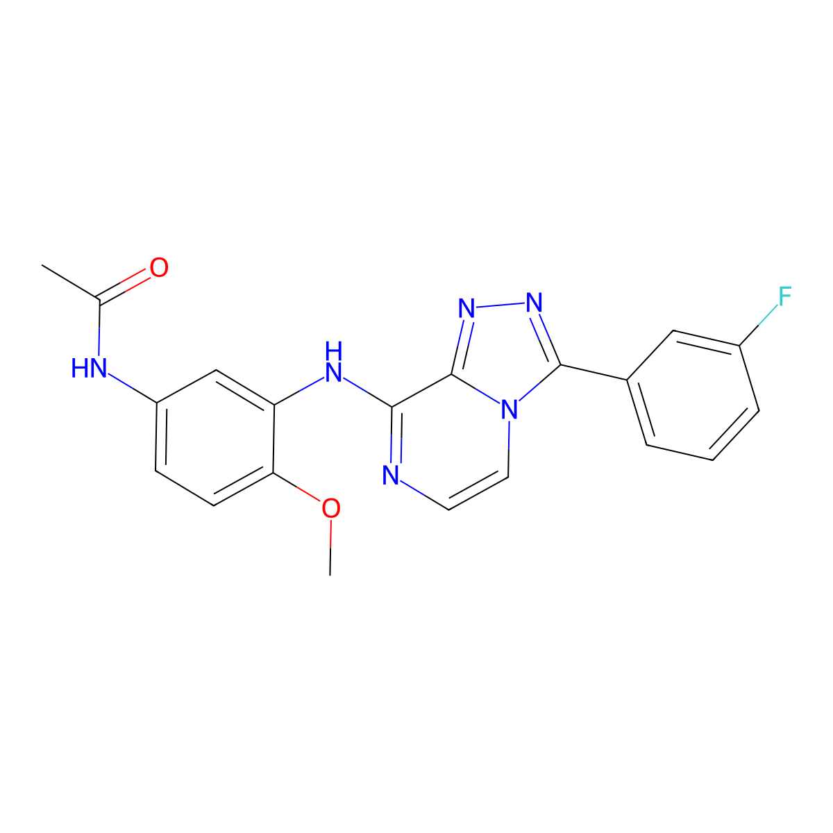 N-(3-{[3-(3-fluorophenyl)-[1,2,4]triazolo[4,3-a]pyrazin-8-yl]amino}-4-methoxyphenyl)acetamide molecular structure, CAS 3030809-43-6