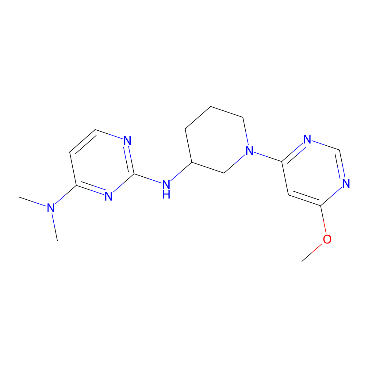 N2-[1-(6-methoxypyrimidin-4-yl)piperidin-3-yl]-N4,N4-dimethylpyrimidine-2,4-diamine molecular structure, CAS 3030809-47-0
