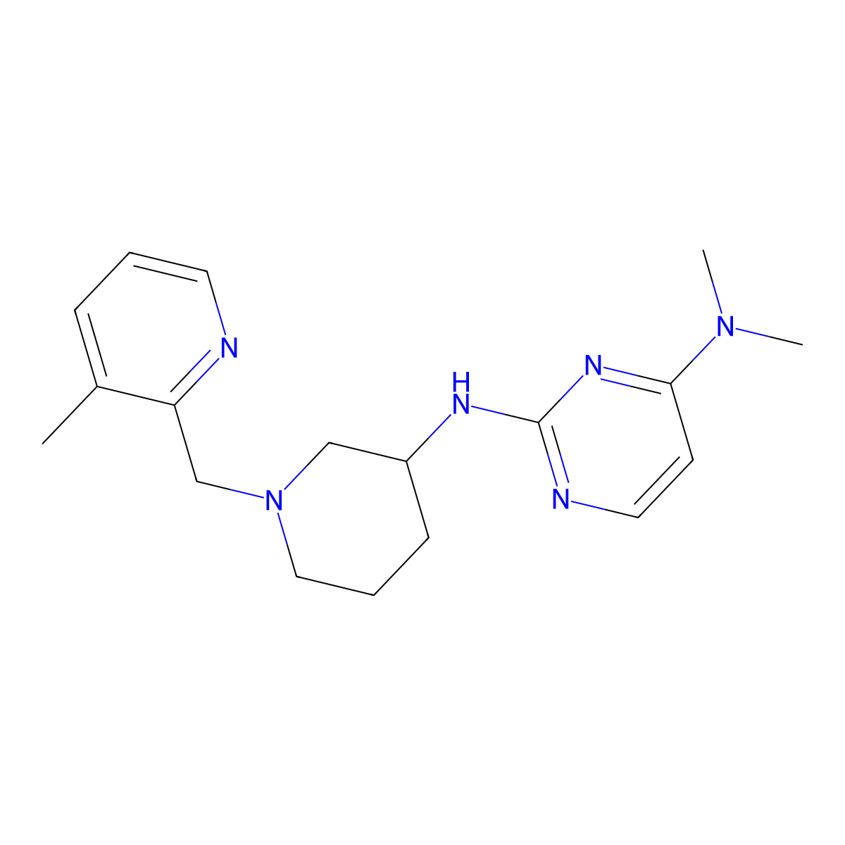N4,N4-dimethyl-N2-{1-[(3-methylpyridin-2-yl)methyl]piperidin-3-yl}pyrimidine-2,4-diamine molecular structure, CAS 3030809-50-5
