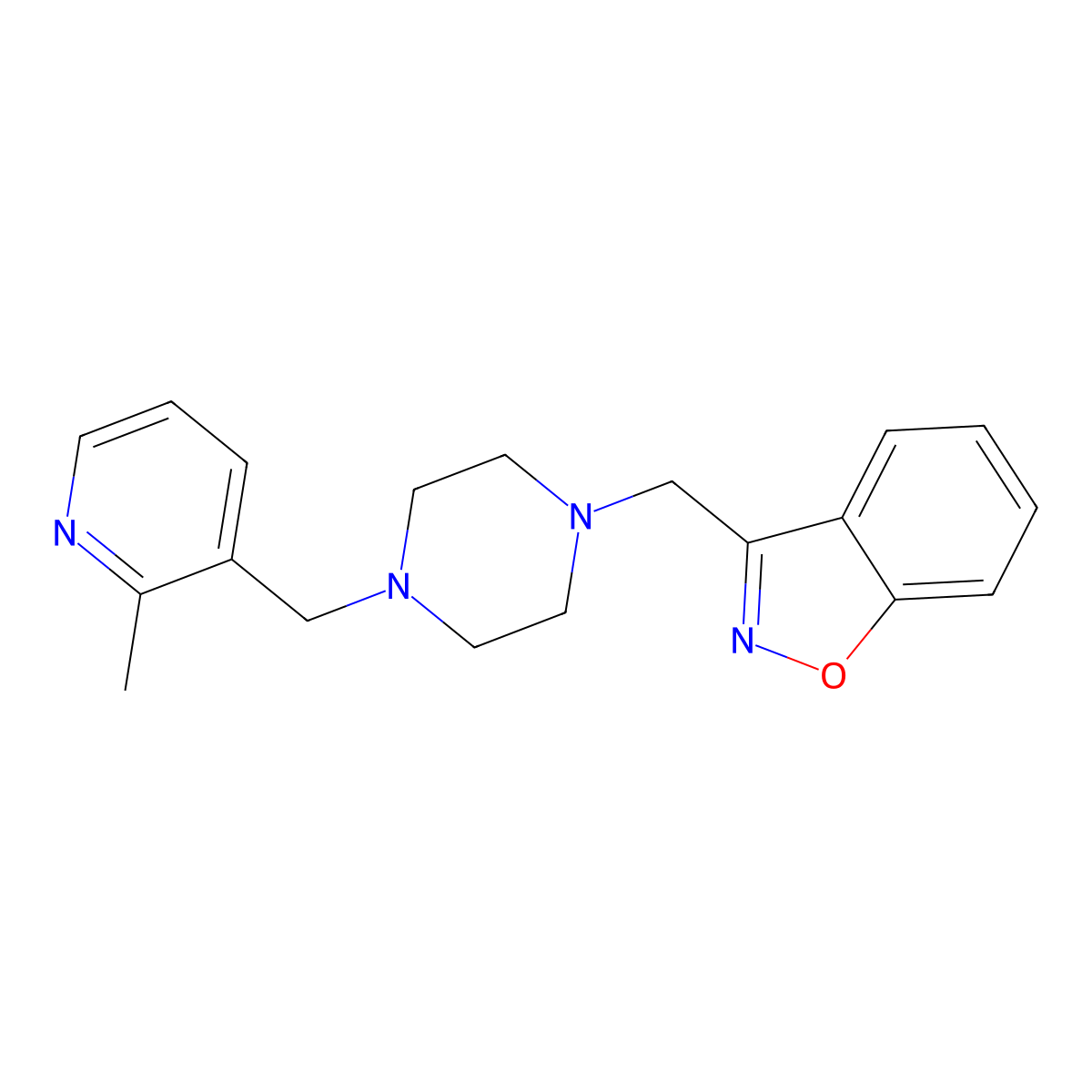 3-({4-[(2-Methylpyridin-3-yl)methyl]piperazin-1-yl}methyl)-1,2-benzoxazole molecular structure, CAS 3030809-52-7