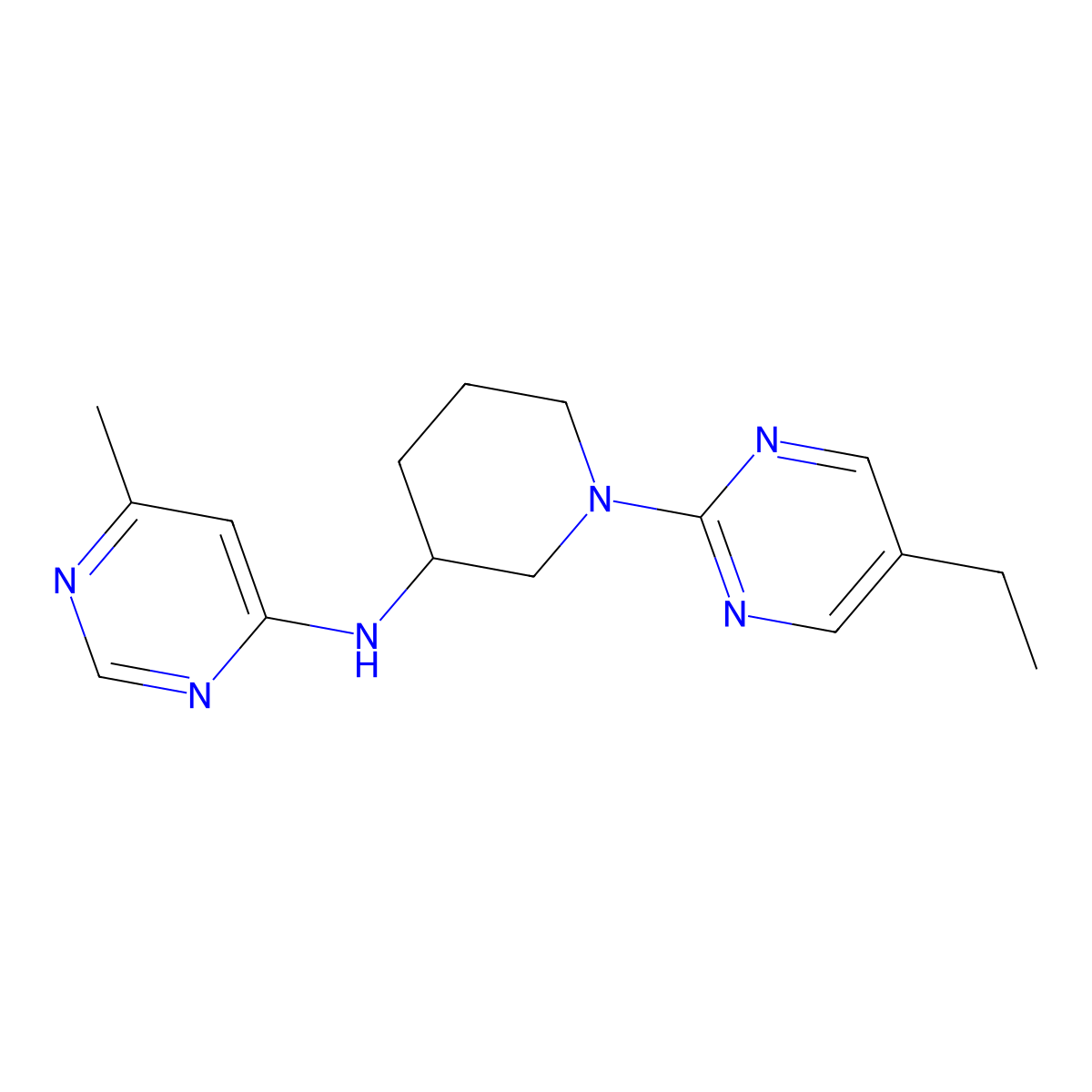 N-[1-(5-ethylpyrimidin-2-yl)piperidin-3-yl]-6-methylpyrimidin-4-amine molecular structure, CAS 3030809-63-0