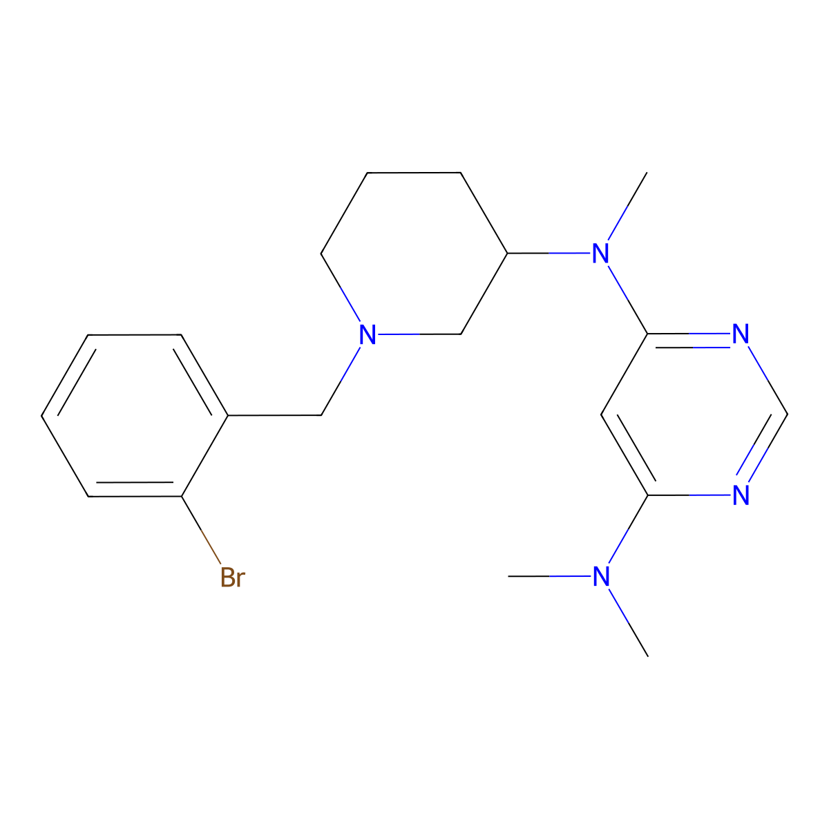 N4-{1-[(2-bromophenyl)methyl]piperidin-3-yl}-N4,N6,N6-trimethylpyrimidine-4,6-diamine molecular structure, CAS 3030809-71-0