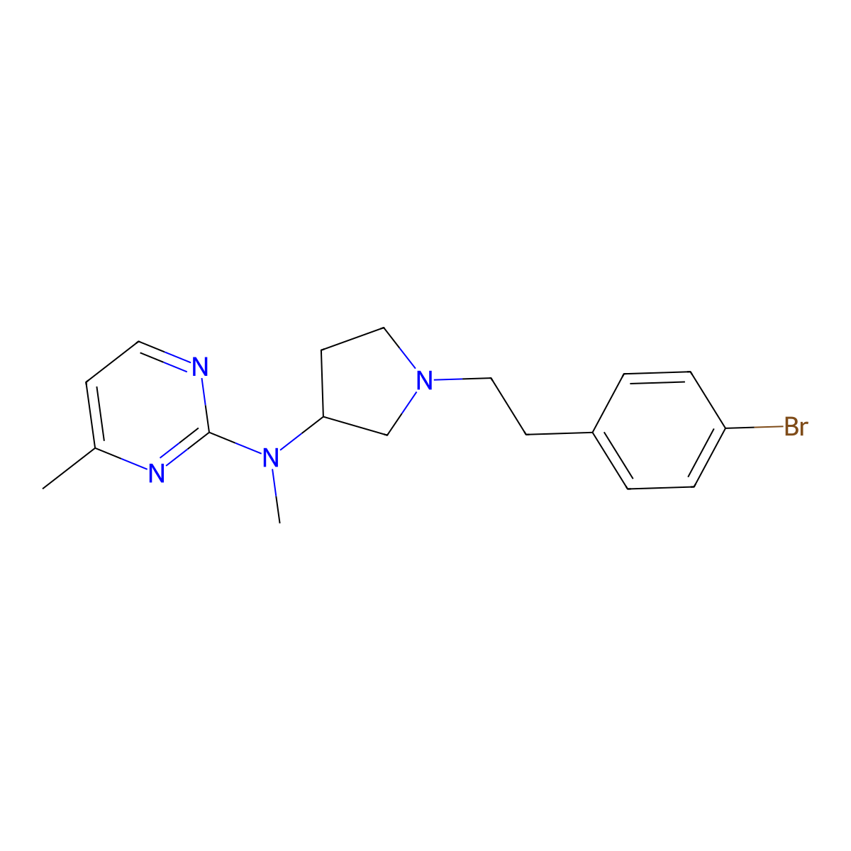 N-{1-[2-(4-bromophenyl)ethyl]pyrrolidin-3-yl}-N,4-dimethylpyrimidin-2-amine molecular structure, CAS 3030809-74-3