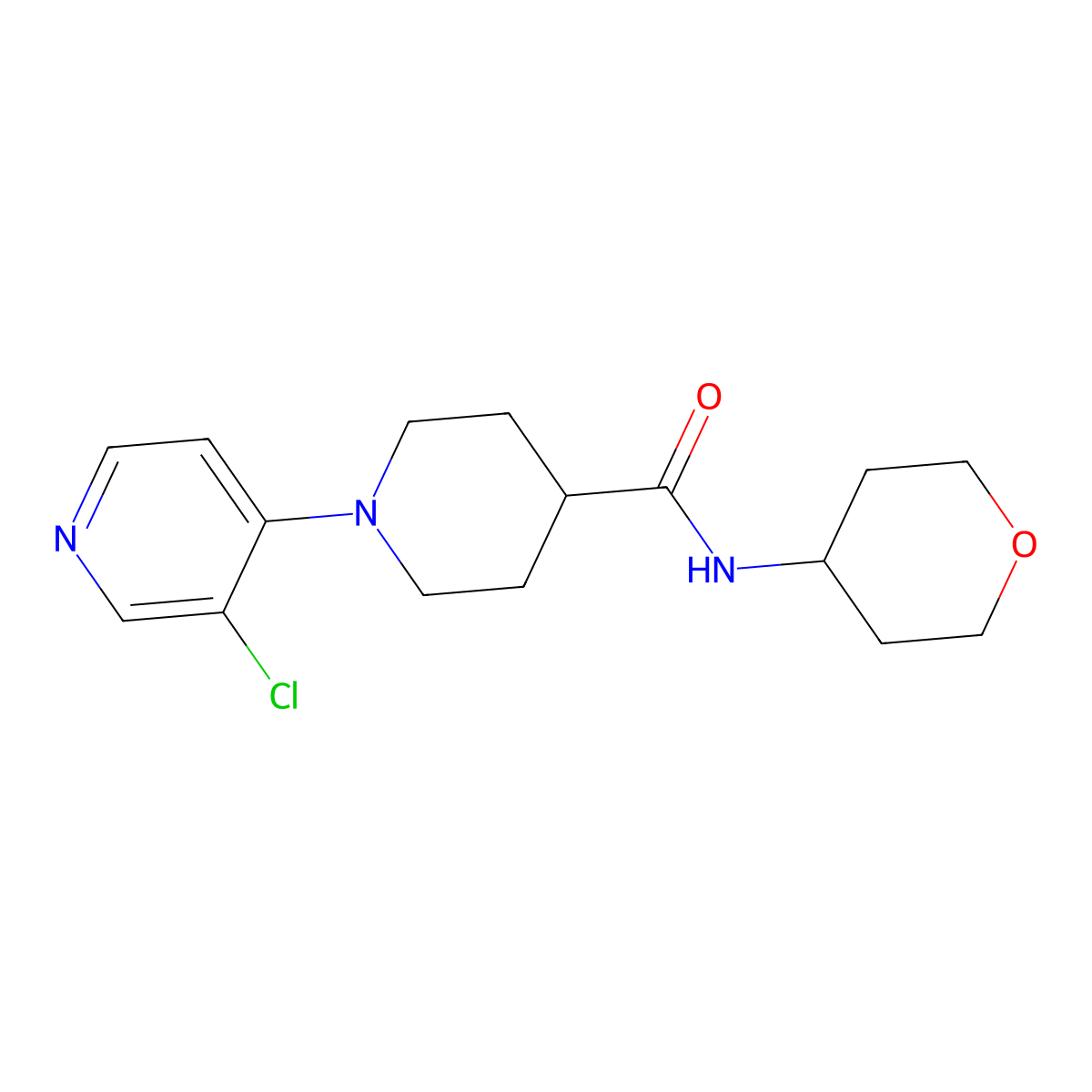 1-(3-chloropyridin-4-yl)-N-(oxan-4-yl)piperidine-4-carboxamide molecular structure, CAS 3030809-81-2
