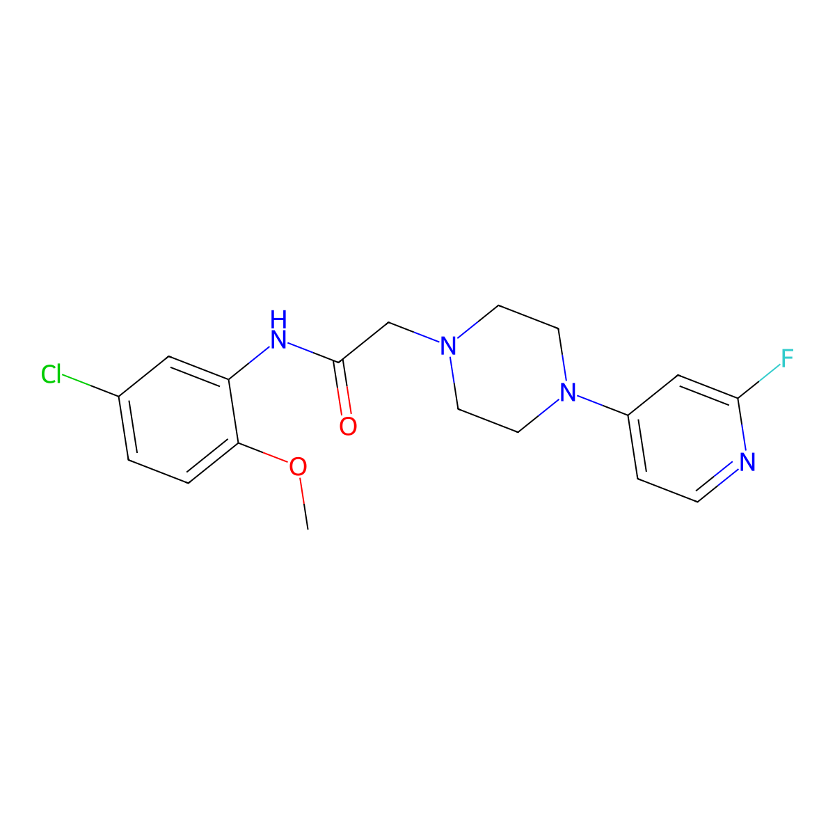 N-(5-chloro-2-methoxyphenyl)-2-[4-(2-fluoropyridin-4-yl)piperazin-1-yl]acetamide molecular structure, CAS 3030809-93-6