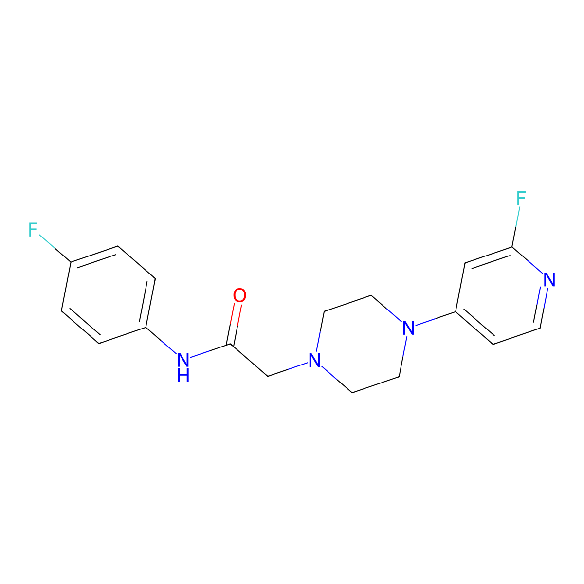 N-(4-fluorophenyl)-2-[4-(2-fluoropyridin-4-yl)piperazin-1-yl]acetamide molecular structure, CAS 3030809-95-8