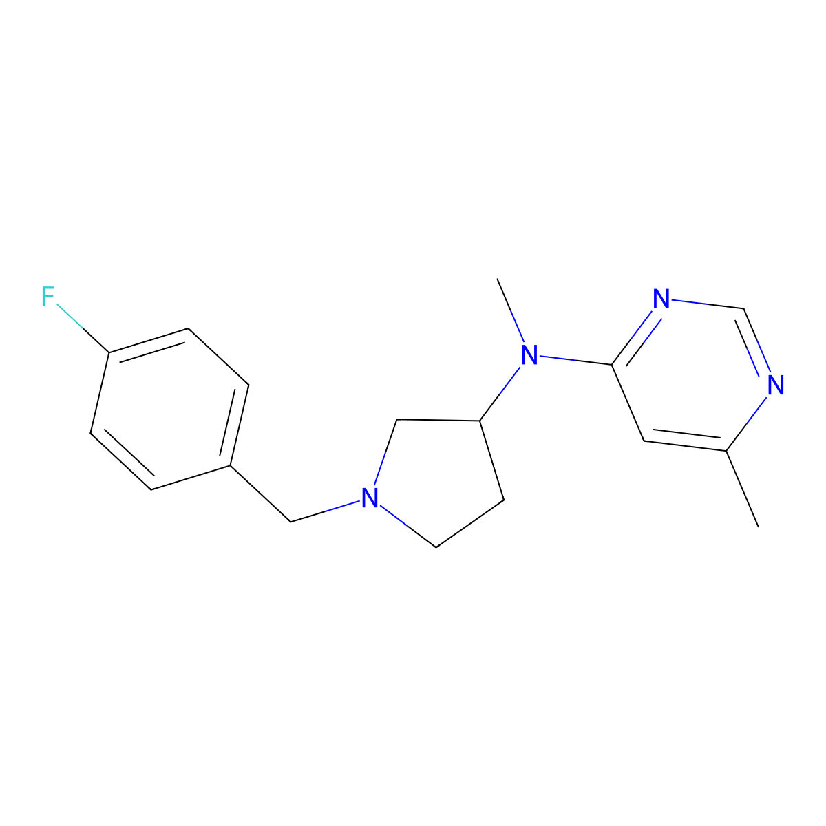 N-{1-[(4-fluorophenyl)methyl]pyrrolidin-3-yl}-N,6-dimethylpyrimidin-4-amine molecular structure, CAS 3030809-97-0