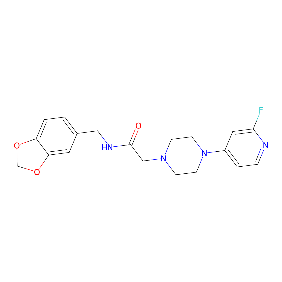 N-[(2H-1,3-benzodioxol-5-yl)methyl]-2-[4-(2-fluoropyridin-4-yl)piperazin-1-yl]acetamide molecular structure, CAS 3030809-99-2