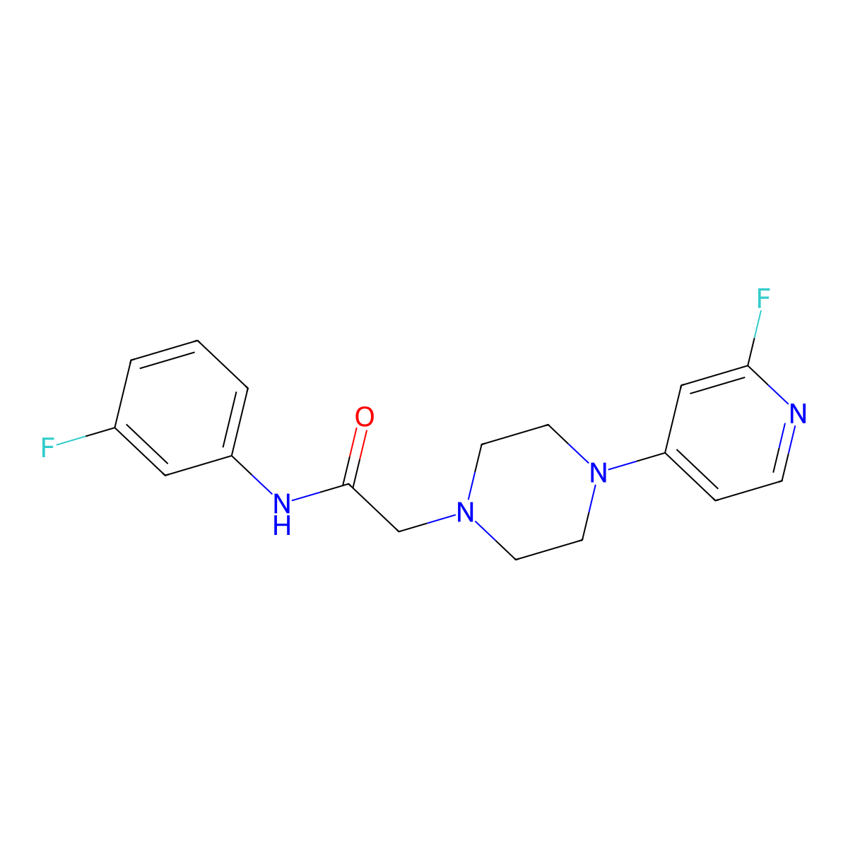 N-(3-fluorophenyl)-2-[4-(2-fluoropyridin-4-yl)piperazin-1-yl]acetamide molecular structure, CAS 3030810-04-6
