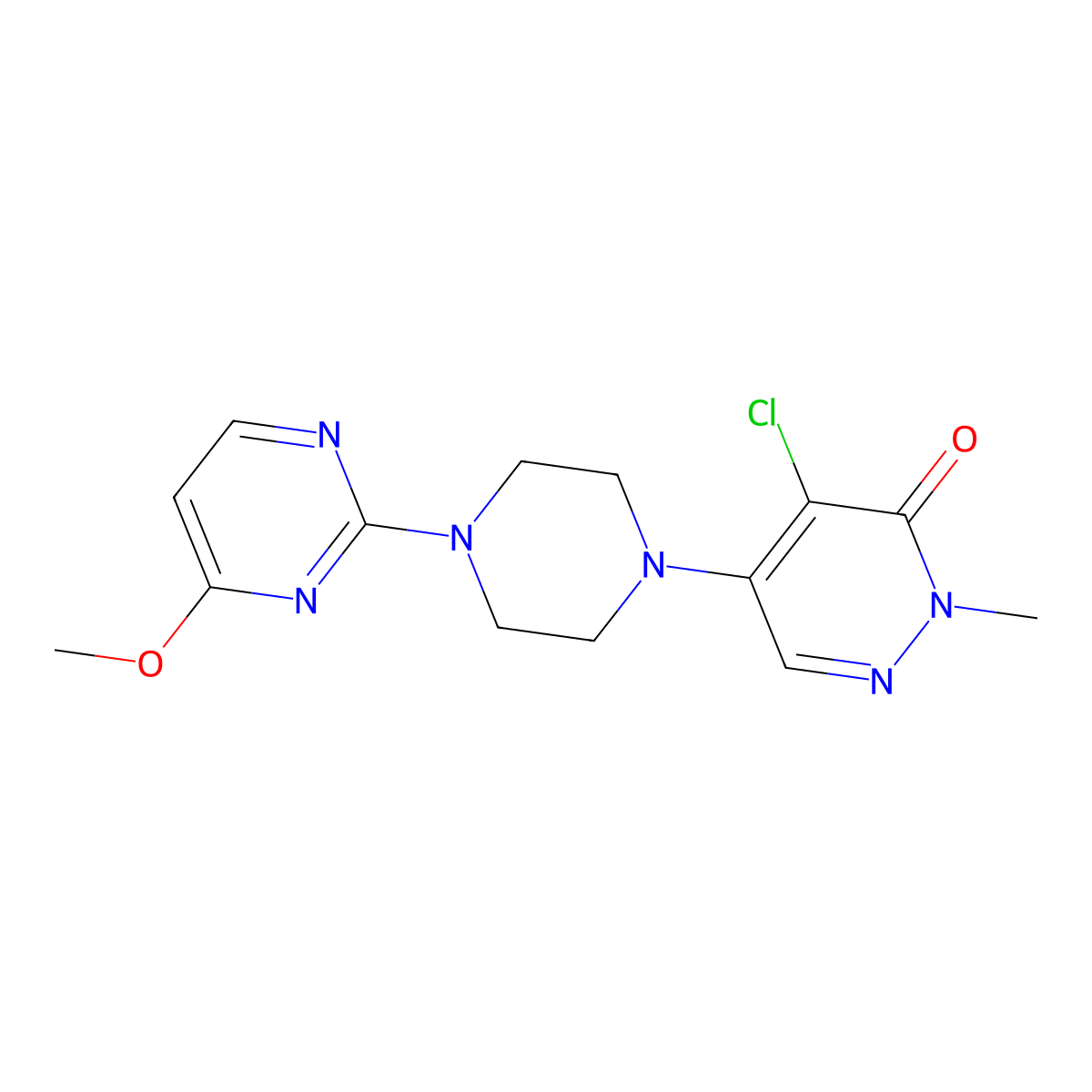 4-Chloro-5-[4-(4-methoxypyrimidin-2-yl)piperazin-1-yl]-2-methyl-2,3-dihydropyridazin-3-one molecular structure, CAS 3030810-08-0