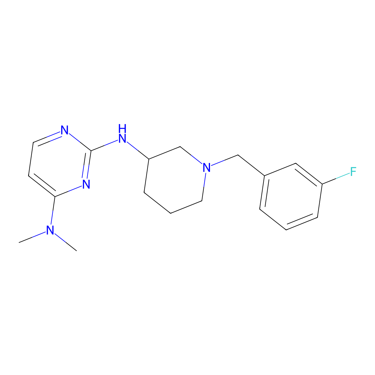 2-N-[1-[(3-fluorophenyl)methyl]piperidin-3-yl]-4-N,4-N-dimethylpyrimidine-2,4-diamine molecular structure, CAS 3030810-11-5