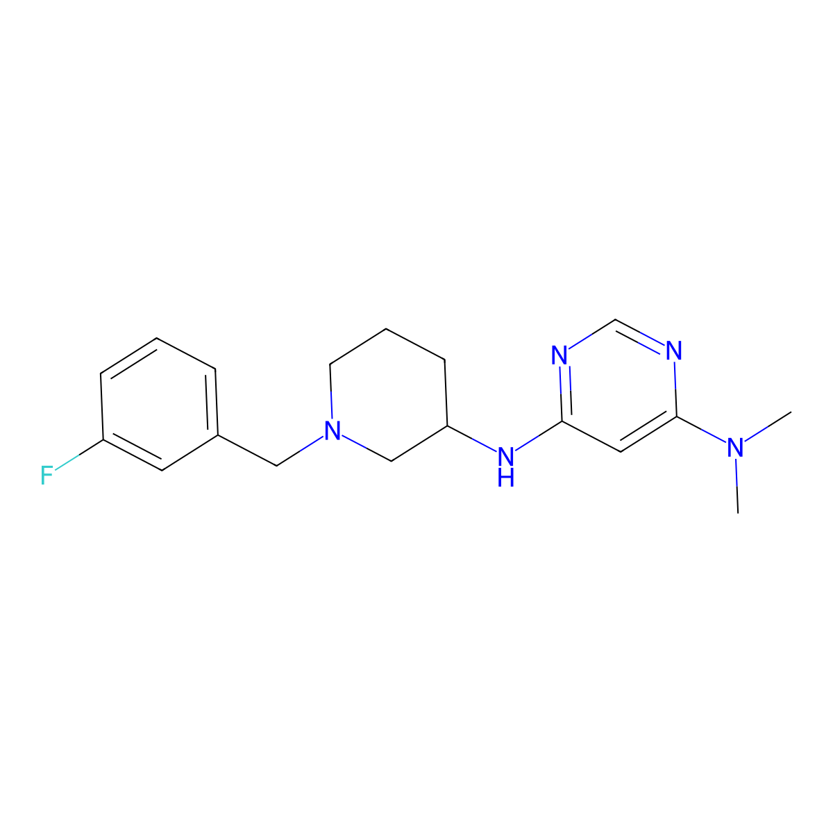N6-{1-[(3-fluorophenyl)methyl]piperidin-3-yl}-N4,N4-dimethylpyrimidine-4,6-diamine molecular structure, CAS 3030810-19-3