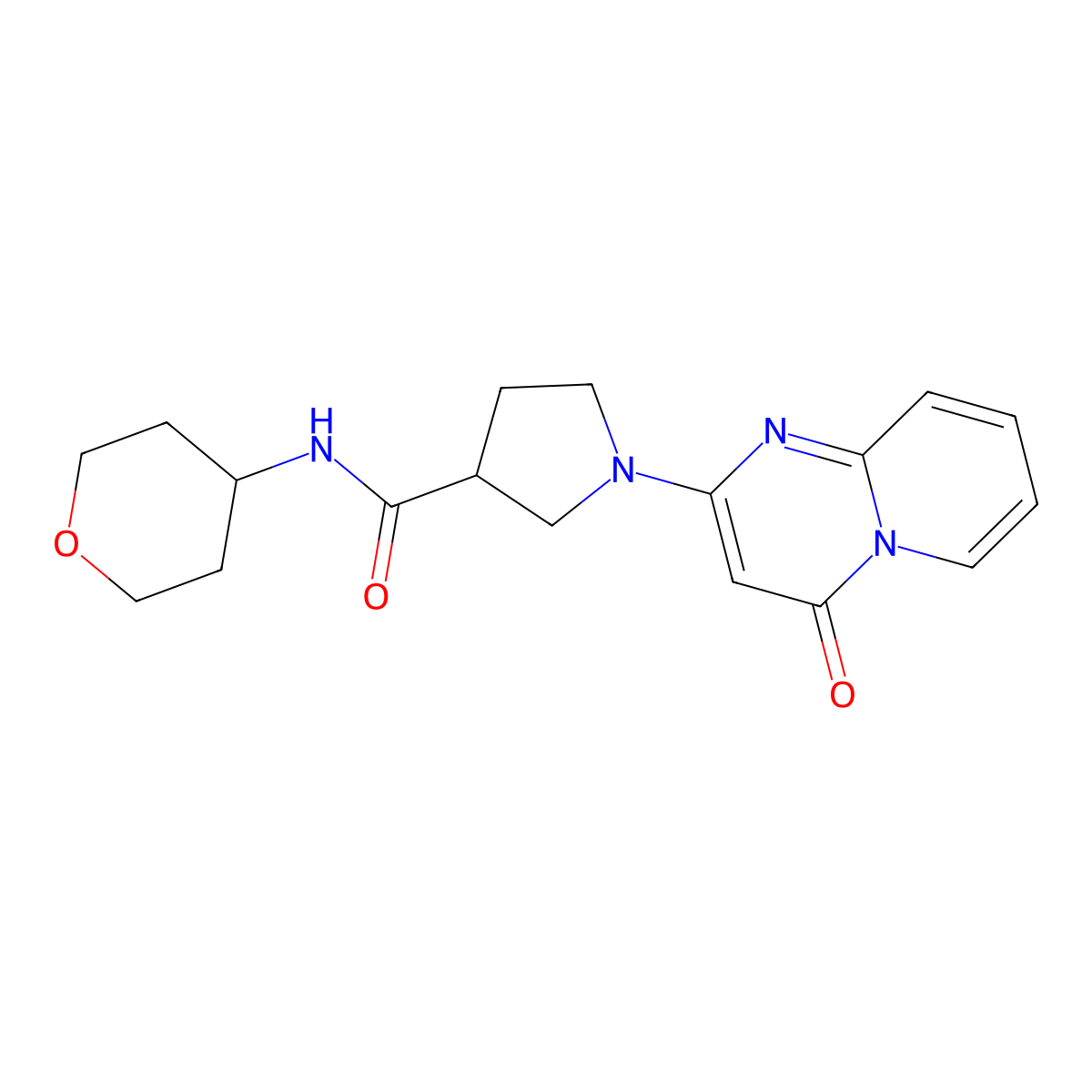 N-(oxan-4-yl)-1-{4-oxo-4H-pyrido[1,2-a]pyrimidin-2-yl}pyrrolidine-3-carboxamide molecular structure, CAS 3030810-20-6