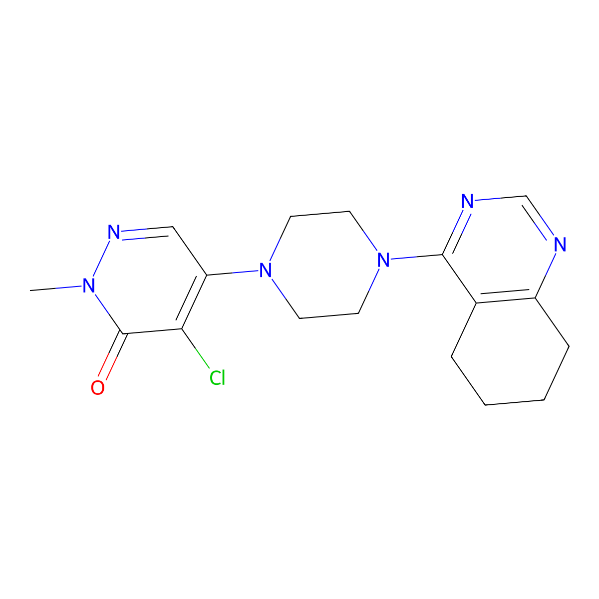 4-Chloro-2-methyl-5-[4-(5,6,7,8-tetrahydroquinazolin-4-yl)piperazin-1-yl]-2,3-dihydropyridazin-3-one molecular structure, CAS 3030810-21-7