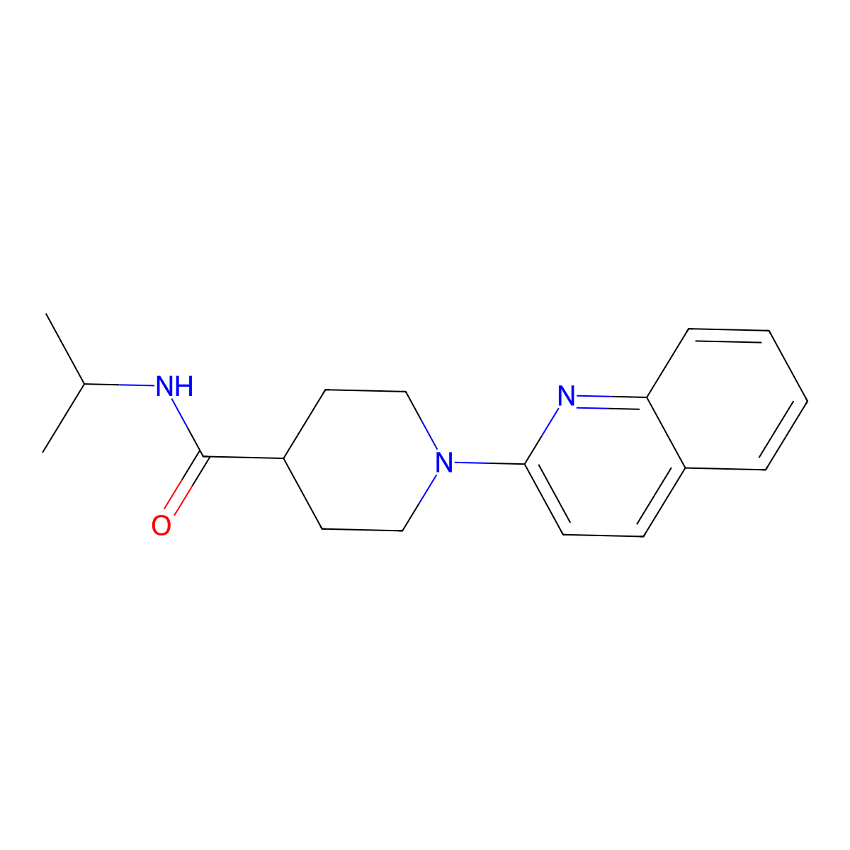 N-(propan-2-yl)-1-(quinolin-2-yl)piperidine-4-carboxamide molecular structure, CAS 3030810-33-1