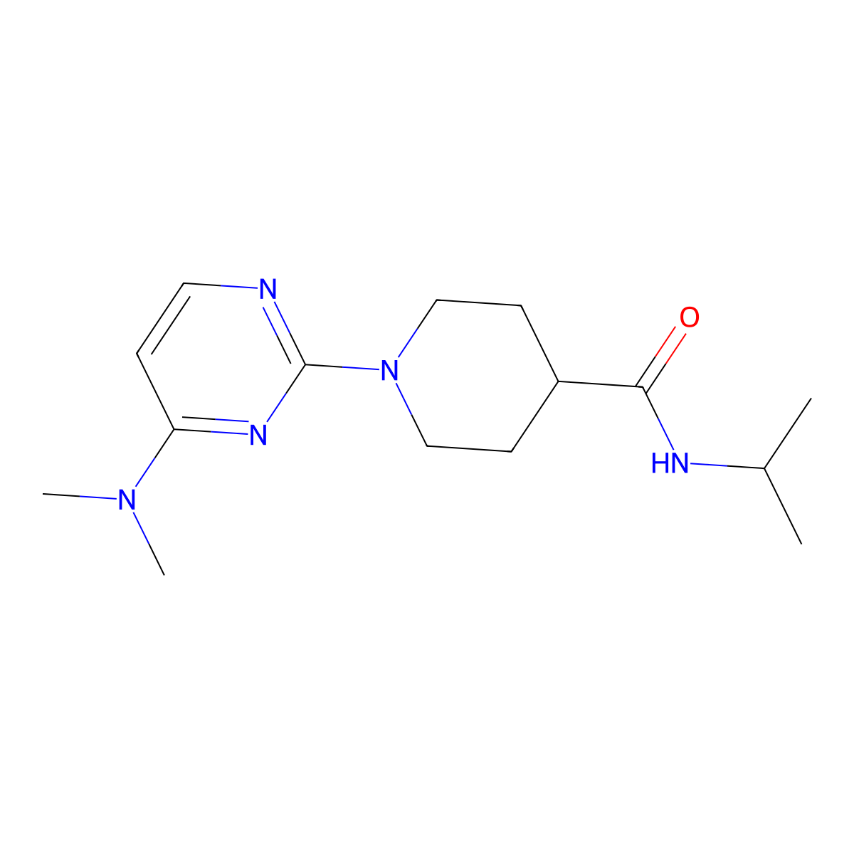1-[4-(dimethylamino)pyrimidin-2-yl]-N-(propan-2-yl)piperidine-4-carboxamide molecular structure, CAS 3030810-35-3