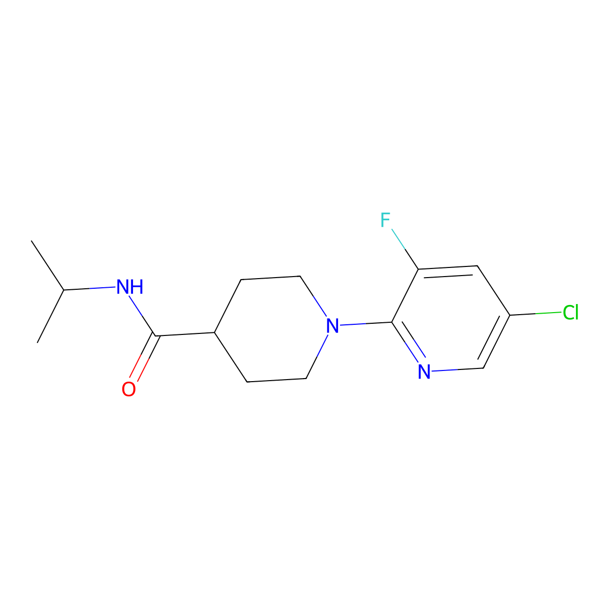 1-(5-chloro-3-fluoropyridin-2-yl)-N-(propan-2-yl)piperidine-4-carboxamide molecular structure, CAS 3030810-45-5