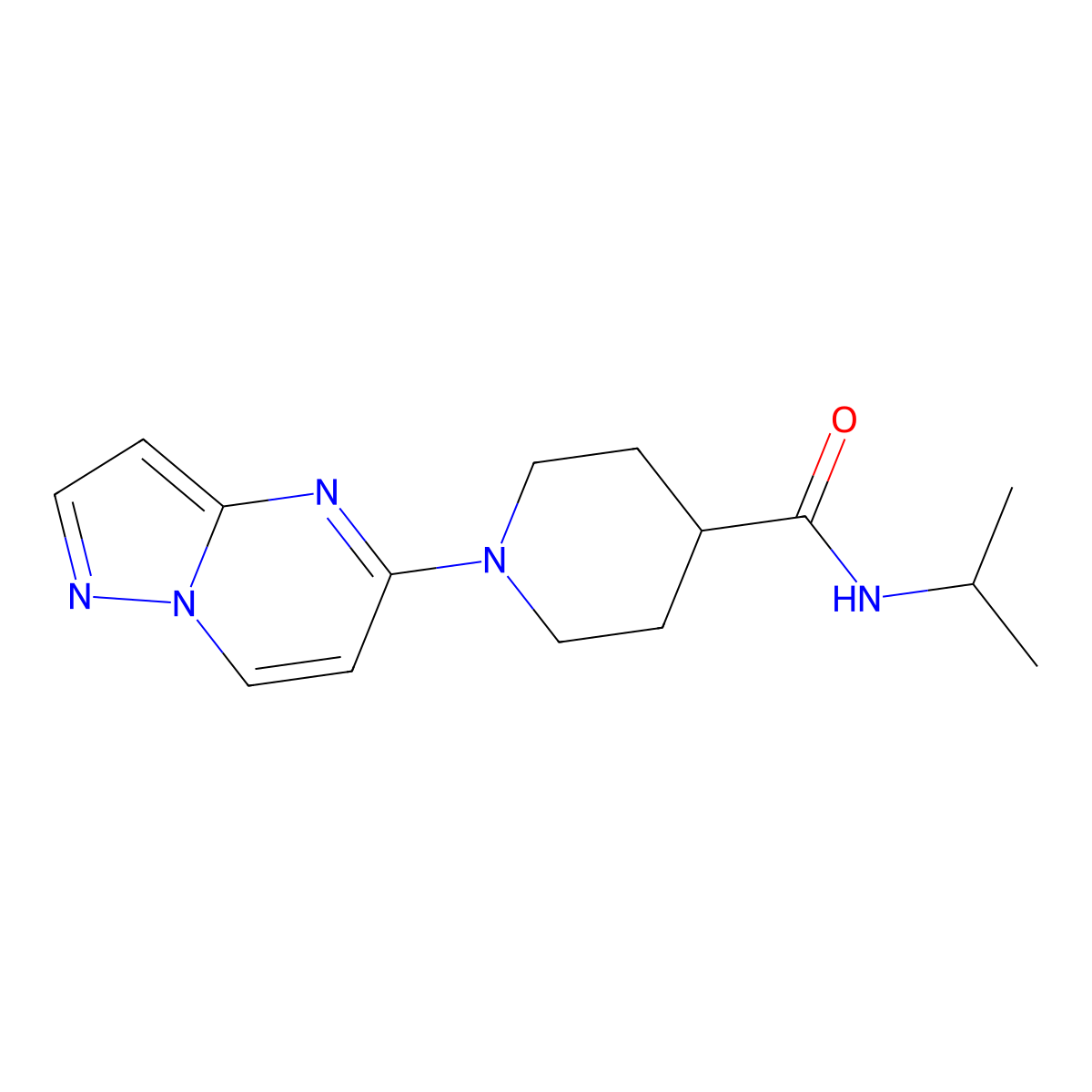 N-(propan-2-yl)-1-{pyrazolo[1,5-a]pyrimidin-5-yl}piperidine-4-carboxamide molecular structure, CAS 3030810-51-3