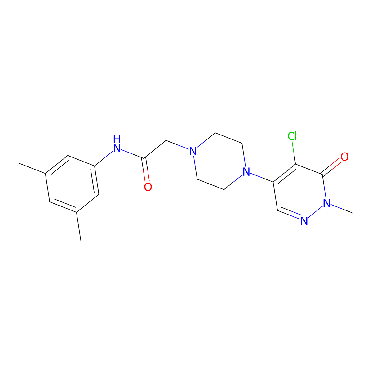 2-[4-(5-chloro-1-methyl-6-oxo-1,6-dihydropyridazin-4-yl)piperazin-1-yl]-N-(3,5-dimethylphenyl)acetamide molecular structure, CAS 3030810-52-4